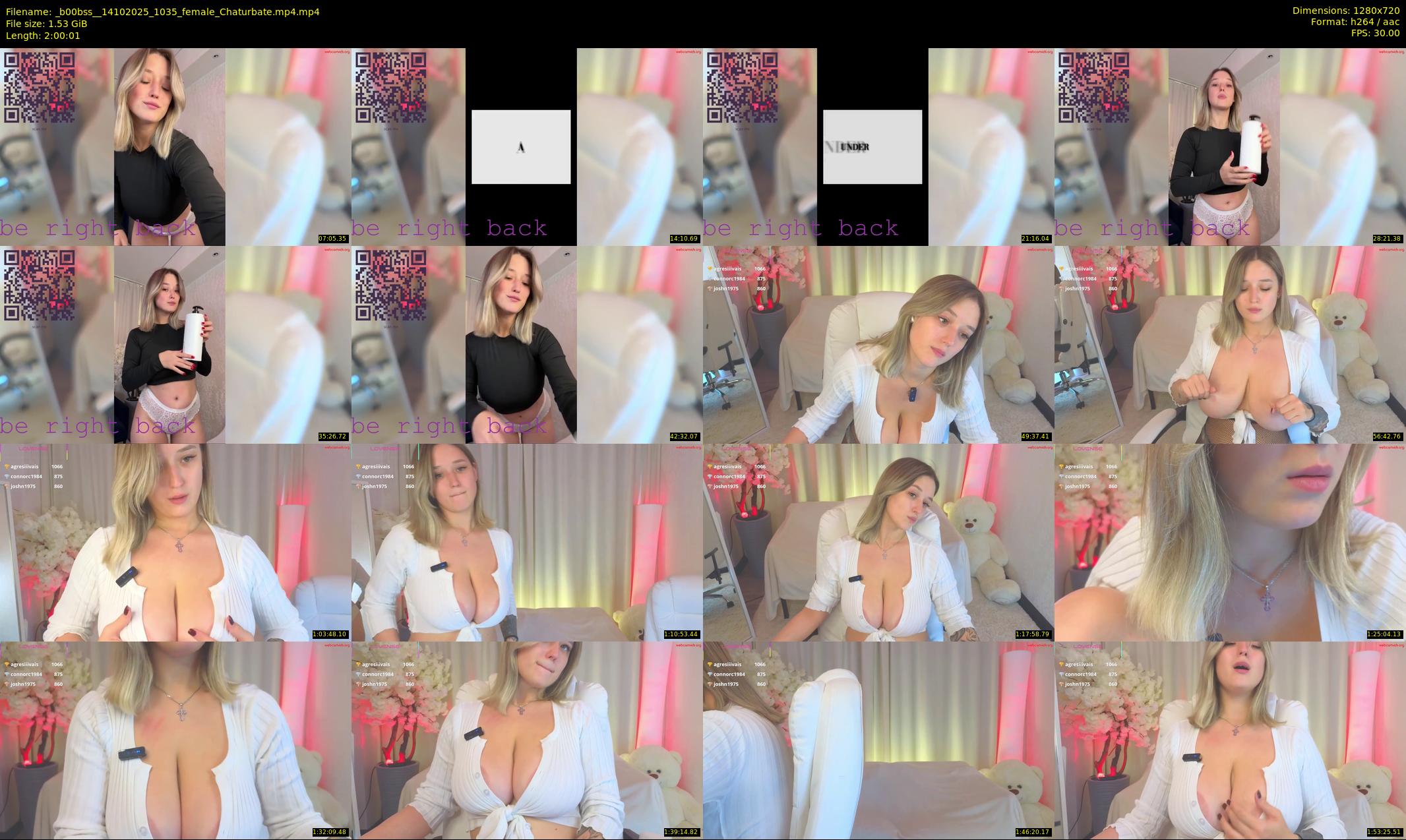 _b00bss_ — 121 minute Chaturbate female cam show recording, 720p, Oct 14, 2025