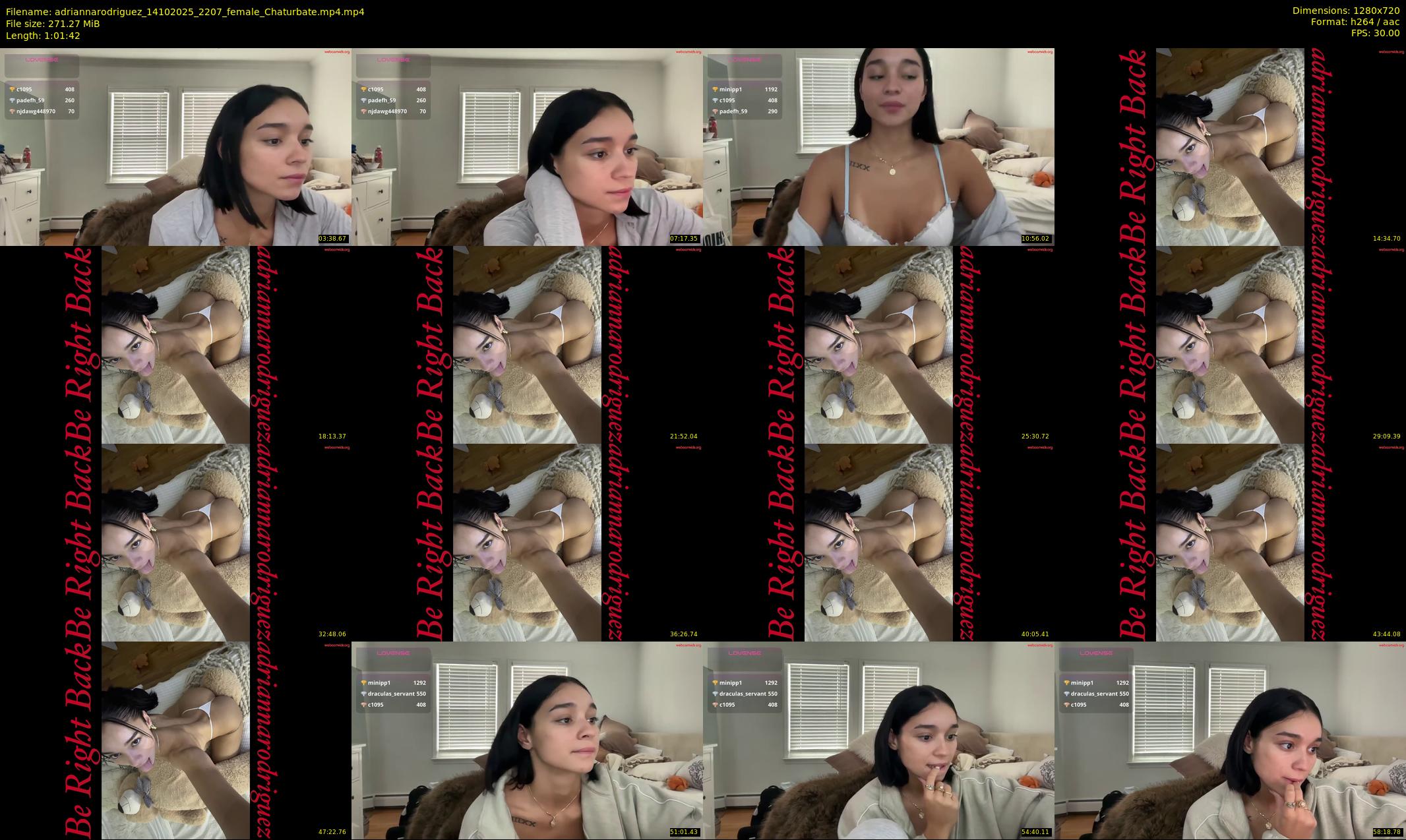 adriannarodriguez — 62 minute Chaturbate female cam show recording, 720p, Oct 14, 2025