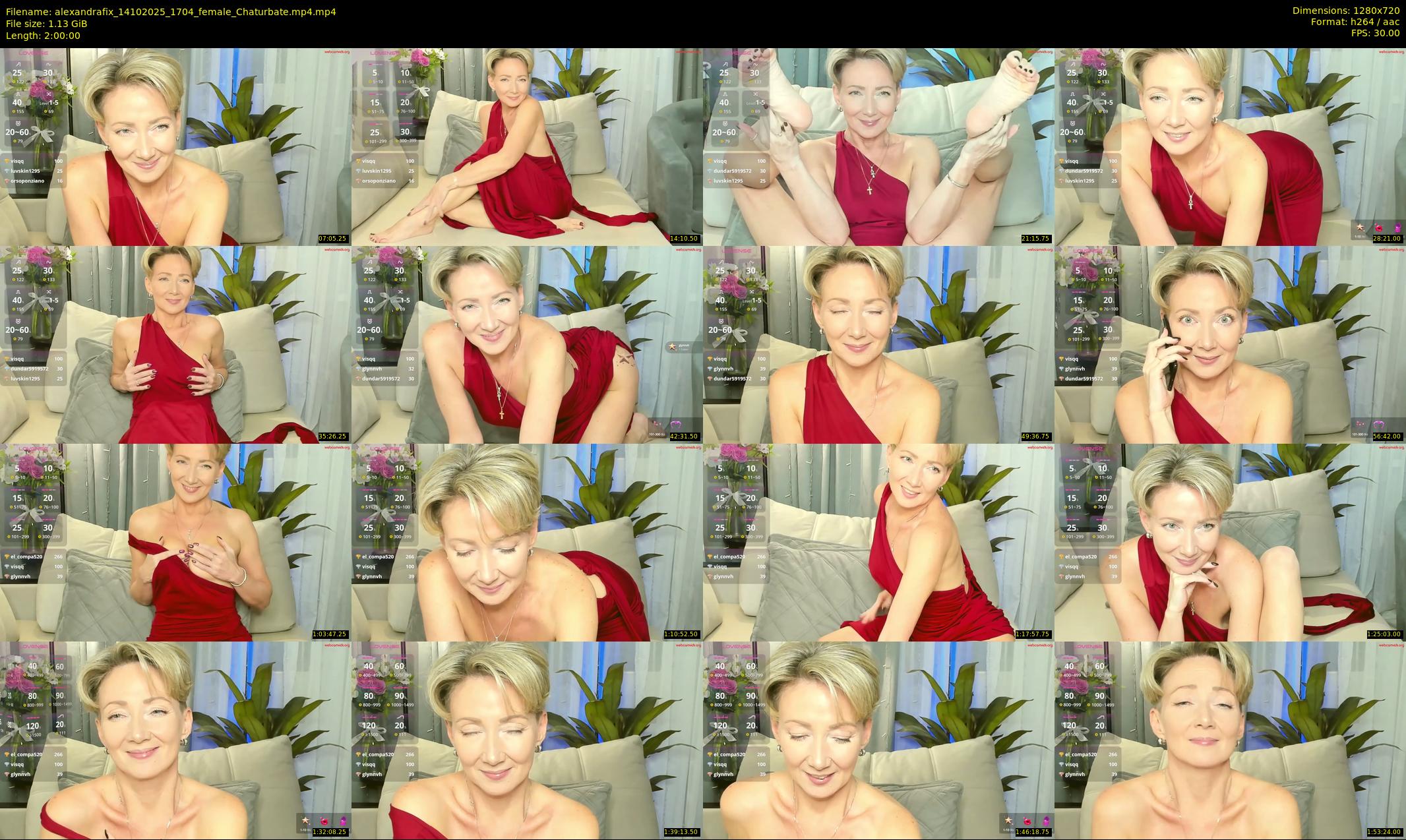 alexandrafix — 120 minute Chaturbate female cam show recording, 720p, Oct 14, 2025