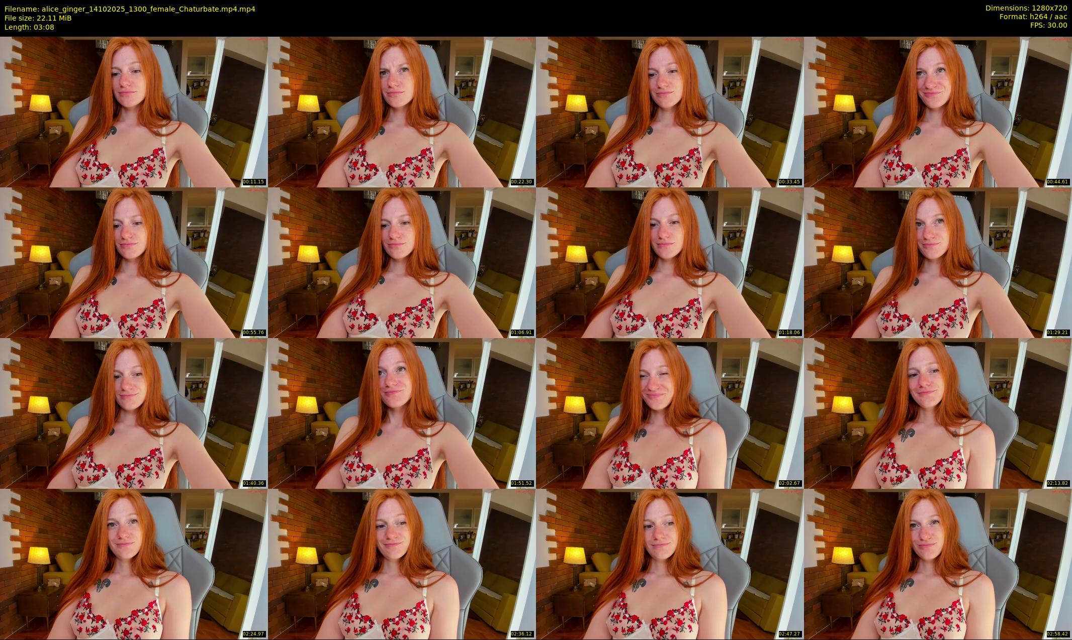 alice_ginger — 4 minute Chaturbate female cam show recording, 720p, Oct 14, 2025