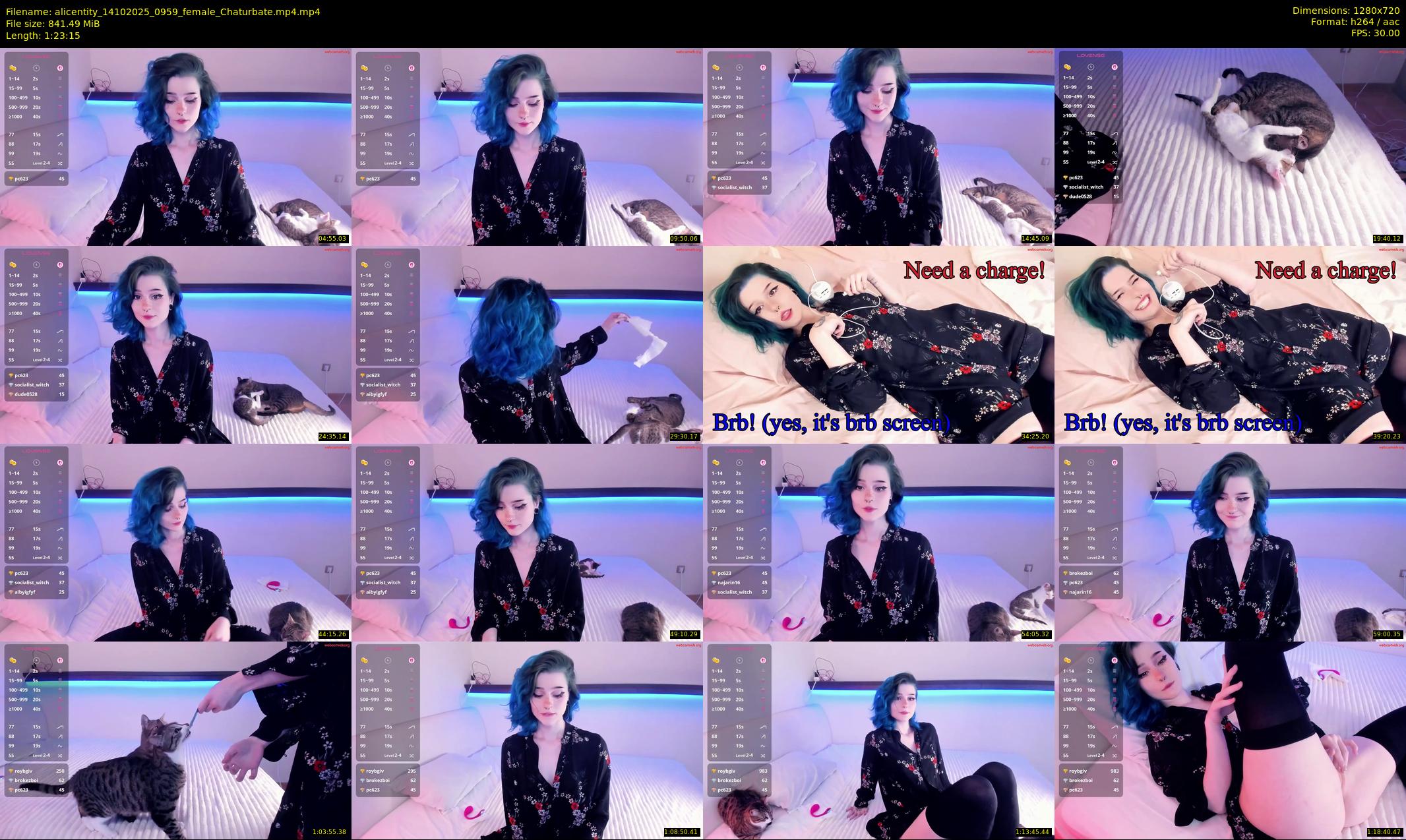 alicentity — 84 minute Chaturbate female cam show recording, 720p, Oct 14, 2025
