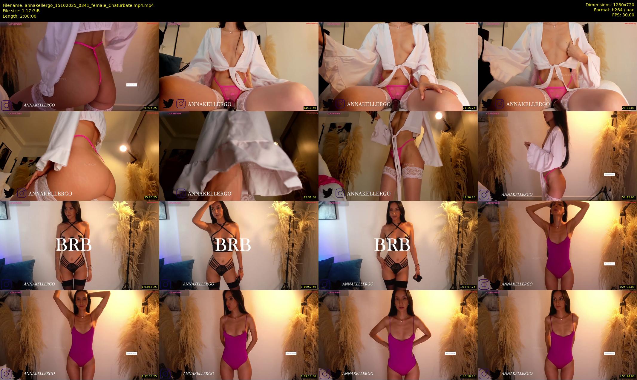 annakellergo — 120 minute Chaturbate female cam show recording, 720p, Oct 15, 2025