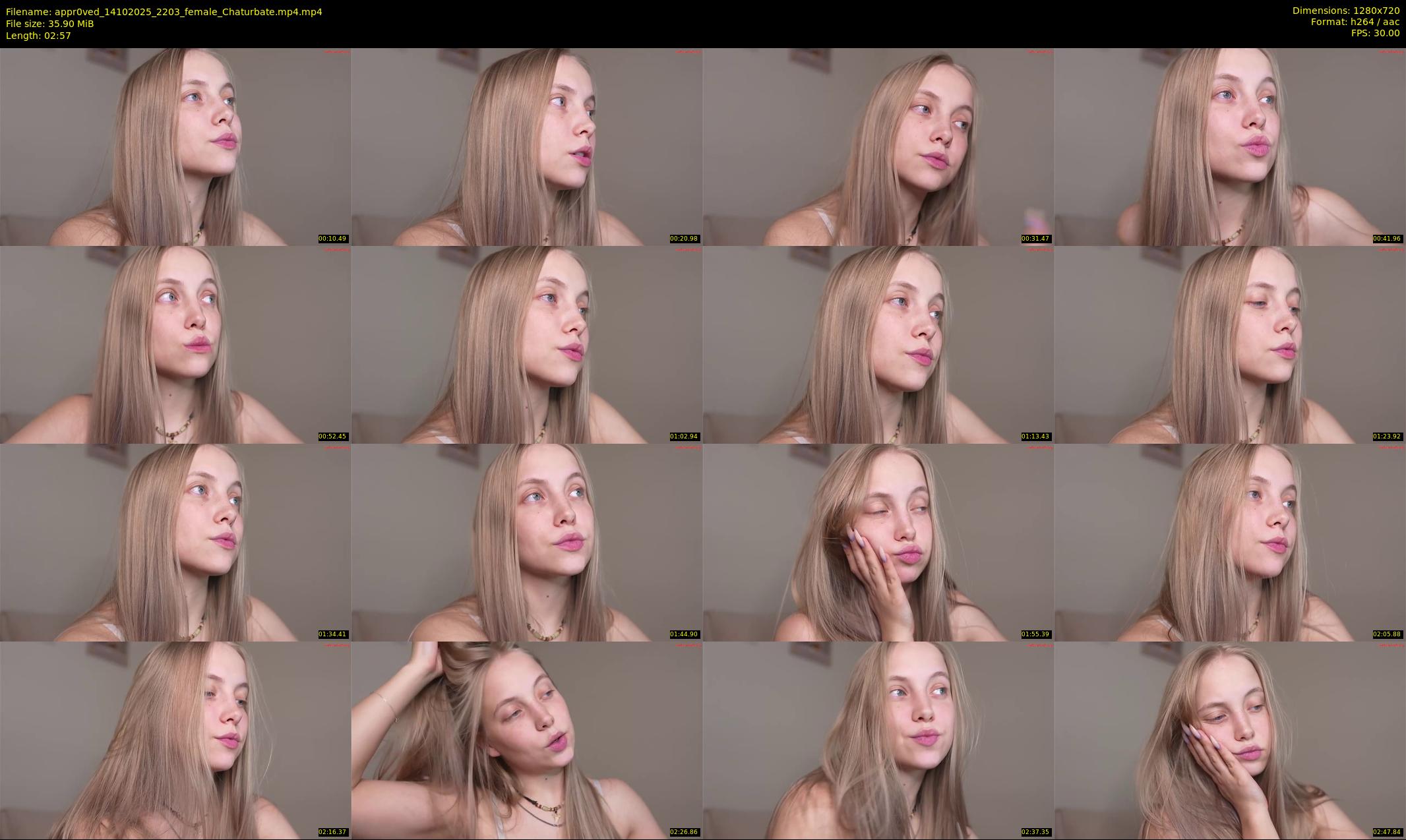 appr0ved — 3 minute Chaturbate female cam show recording, 720p, Oct 14, 2025