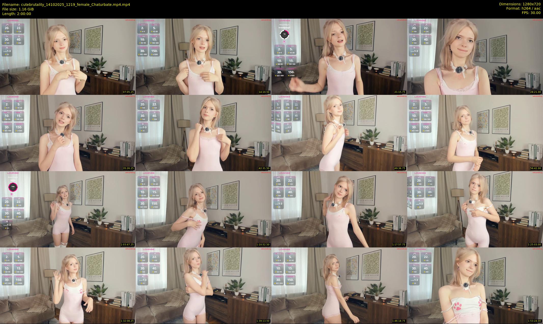 cutebrutality — 120 minute Chaturbate female cam show recording, 720p, Oct 14, 2025