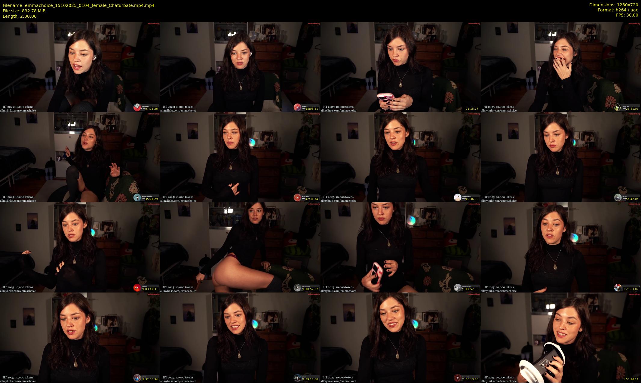emmachoice — 120 minute Chaturbate female cam show recording, 720p, Oct 15, 2025