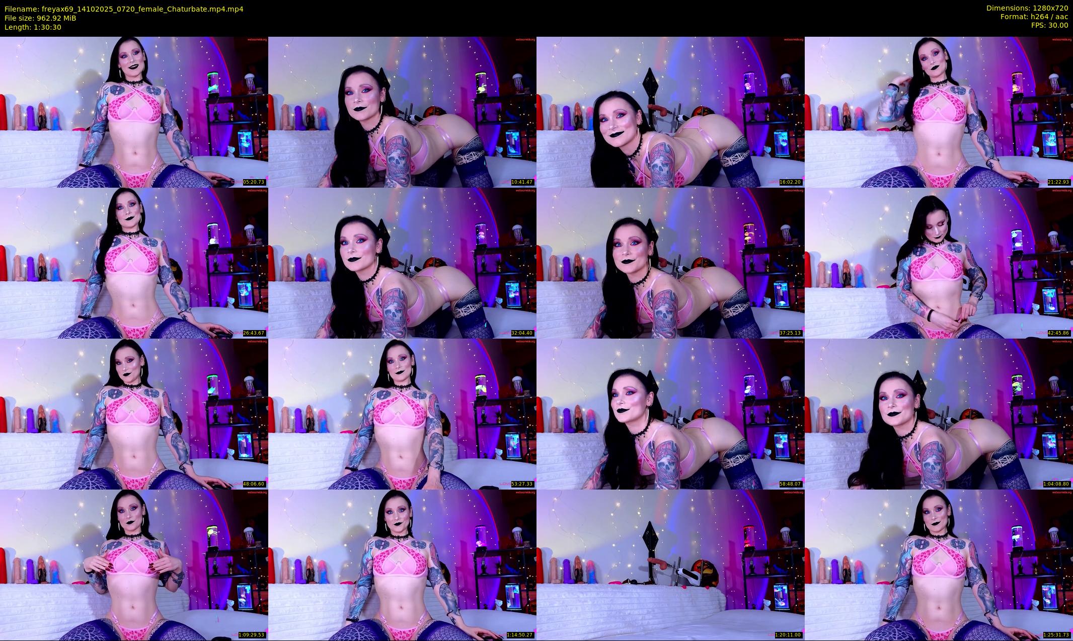 freyax69 — 91 minute Chaturbate female cam show recording, 720p, Oct 14, 2025