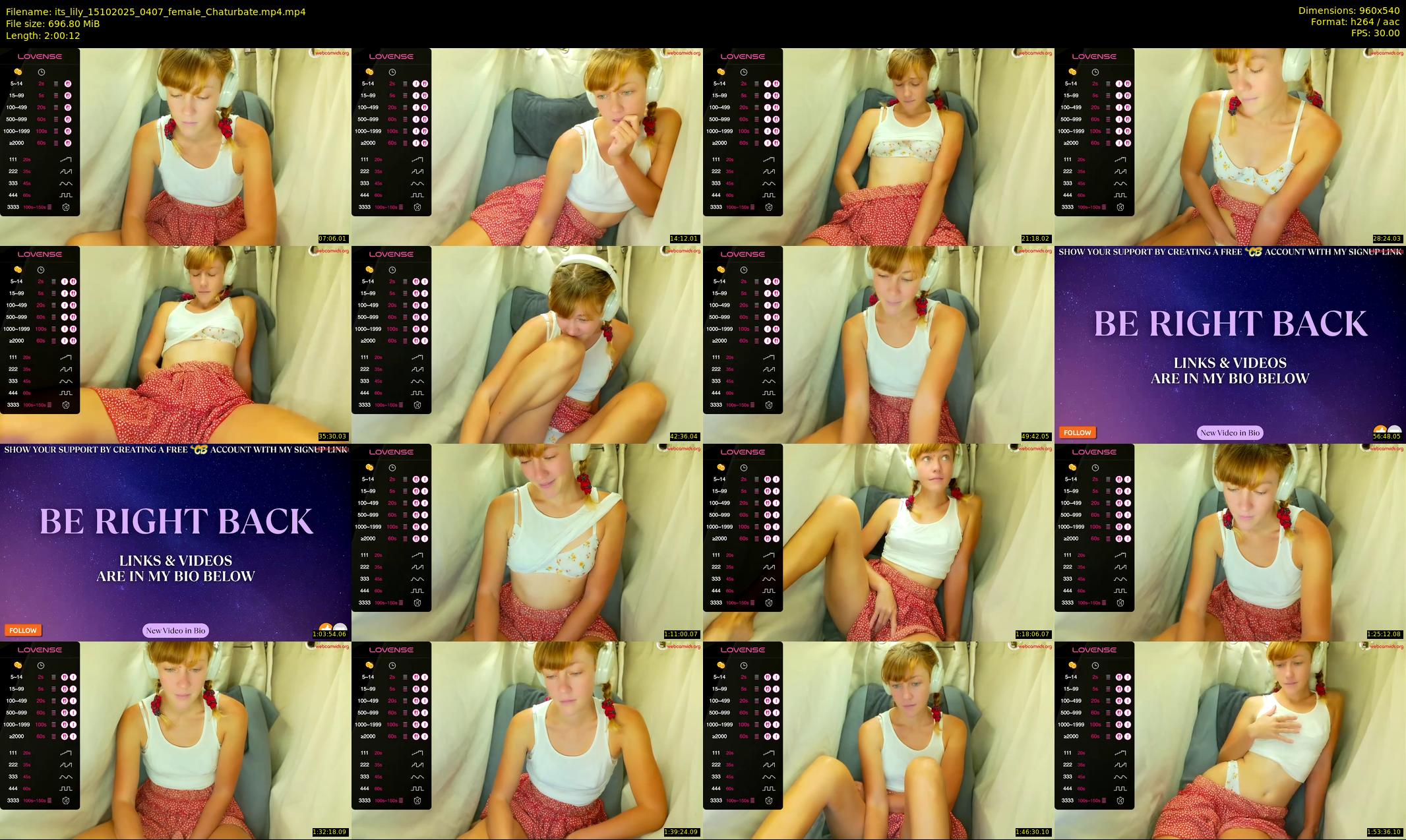 its_lily — 121 minute Chaturbate female cam show recording, 480p, Oct 15, 2025