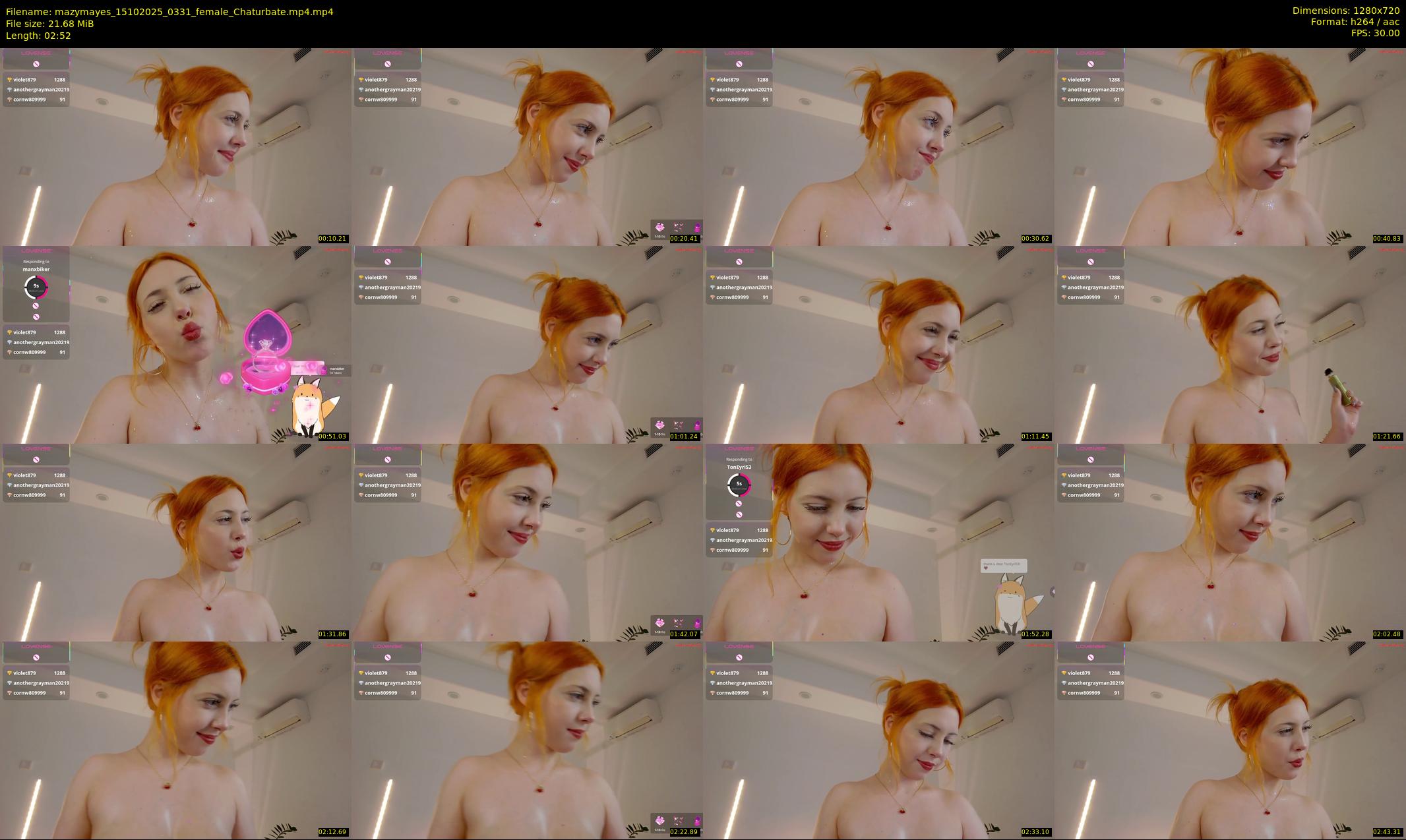 mazymayes — 3 minute Chaturbate female cam show recording, 720p, Oct 15, 2025