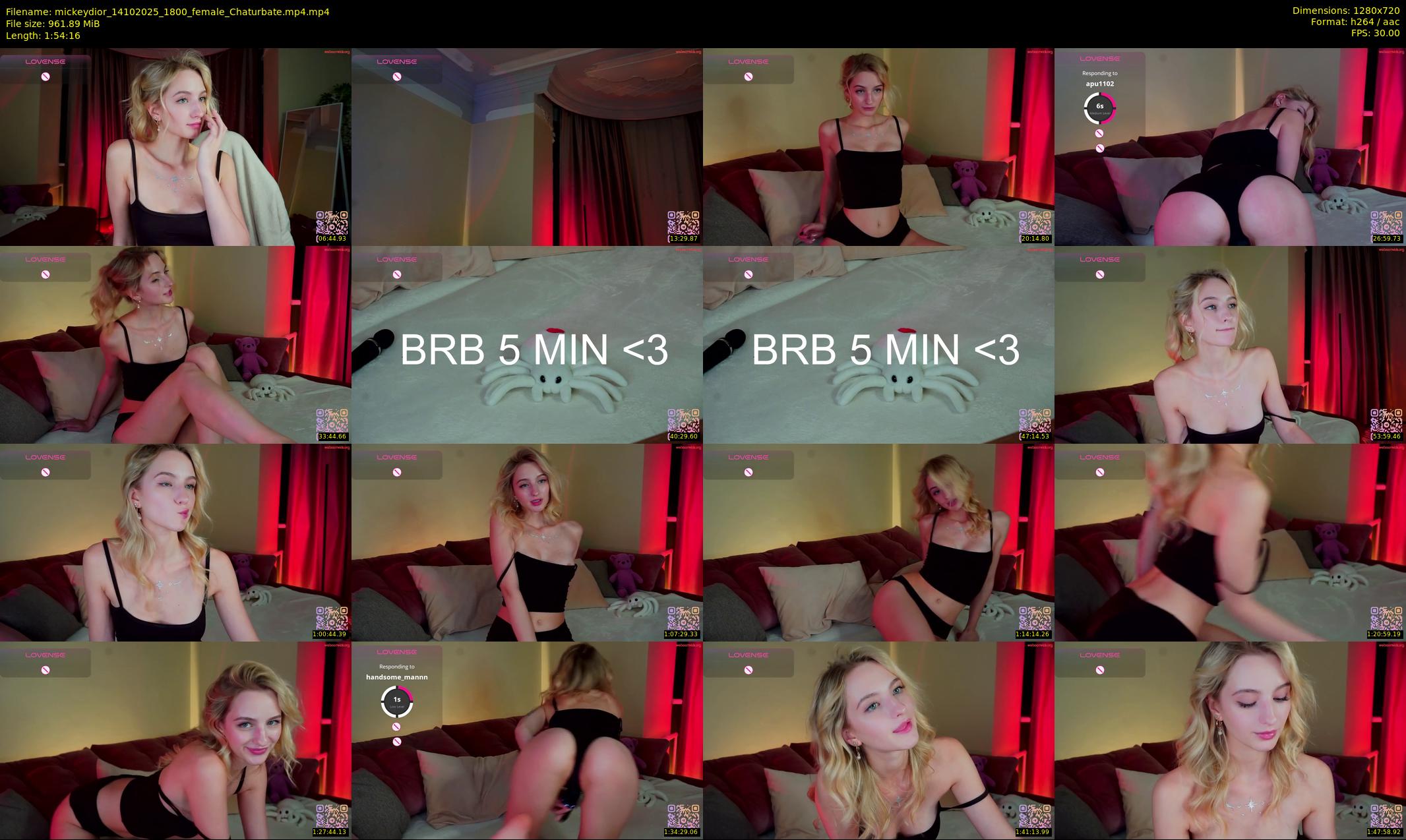 mickeydior — 115 minute Chaturbate female cam show recording, 720p, Oct 14, 2025