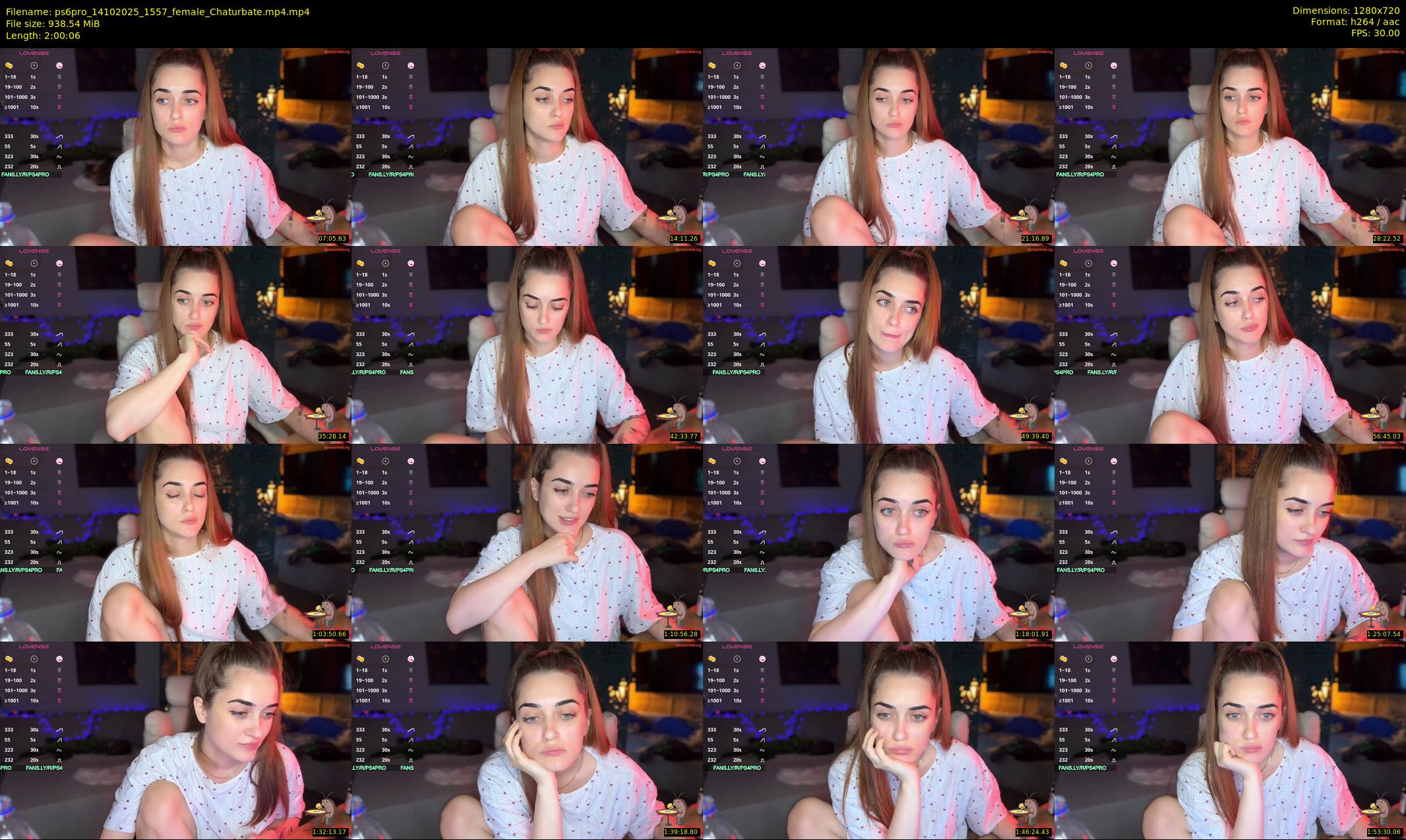 ps6pro — 121 minute Chaturbate female cam show recording, 720p, Oct 14, 2025