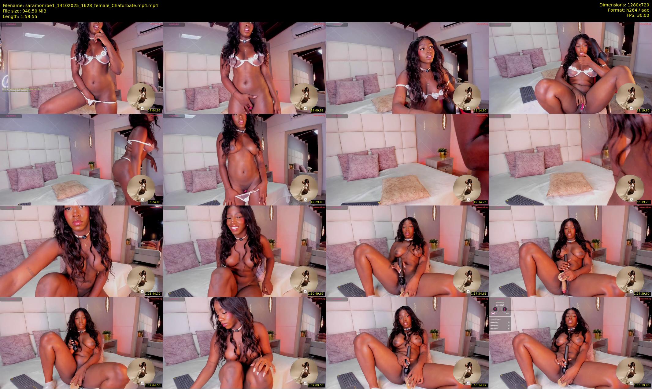 saramonroe1 — 120 minute Chaturbate female cam show recording, 720p, Oct 14, 2025
