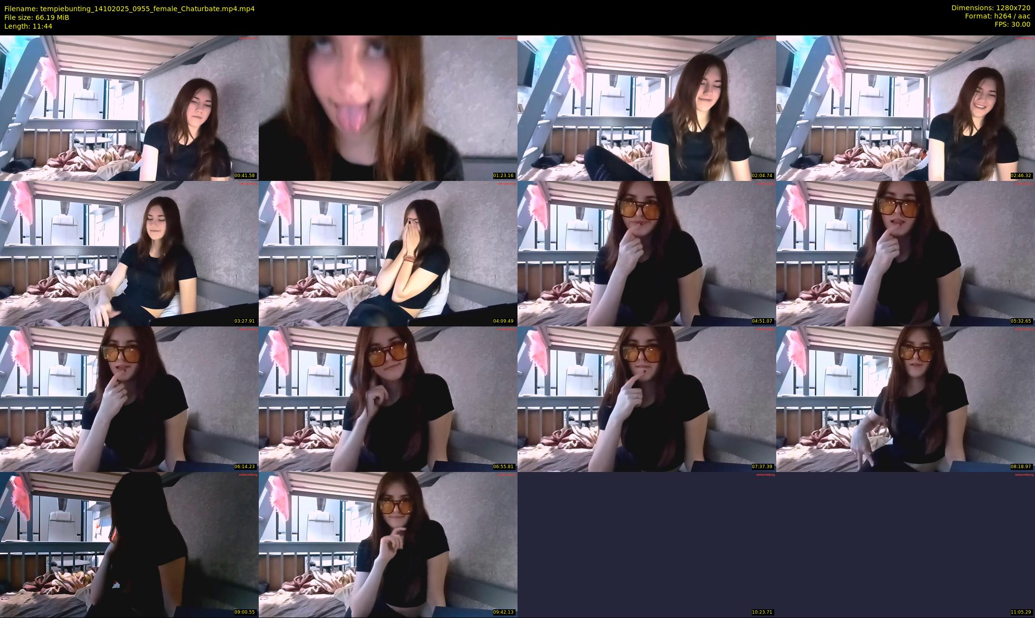 tempiebunting — 12 minute Chaturbate female cam show recording, 720p, Oct 14, 2025