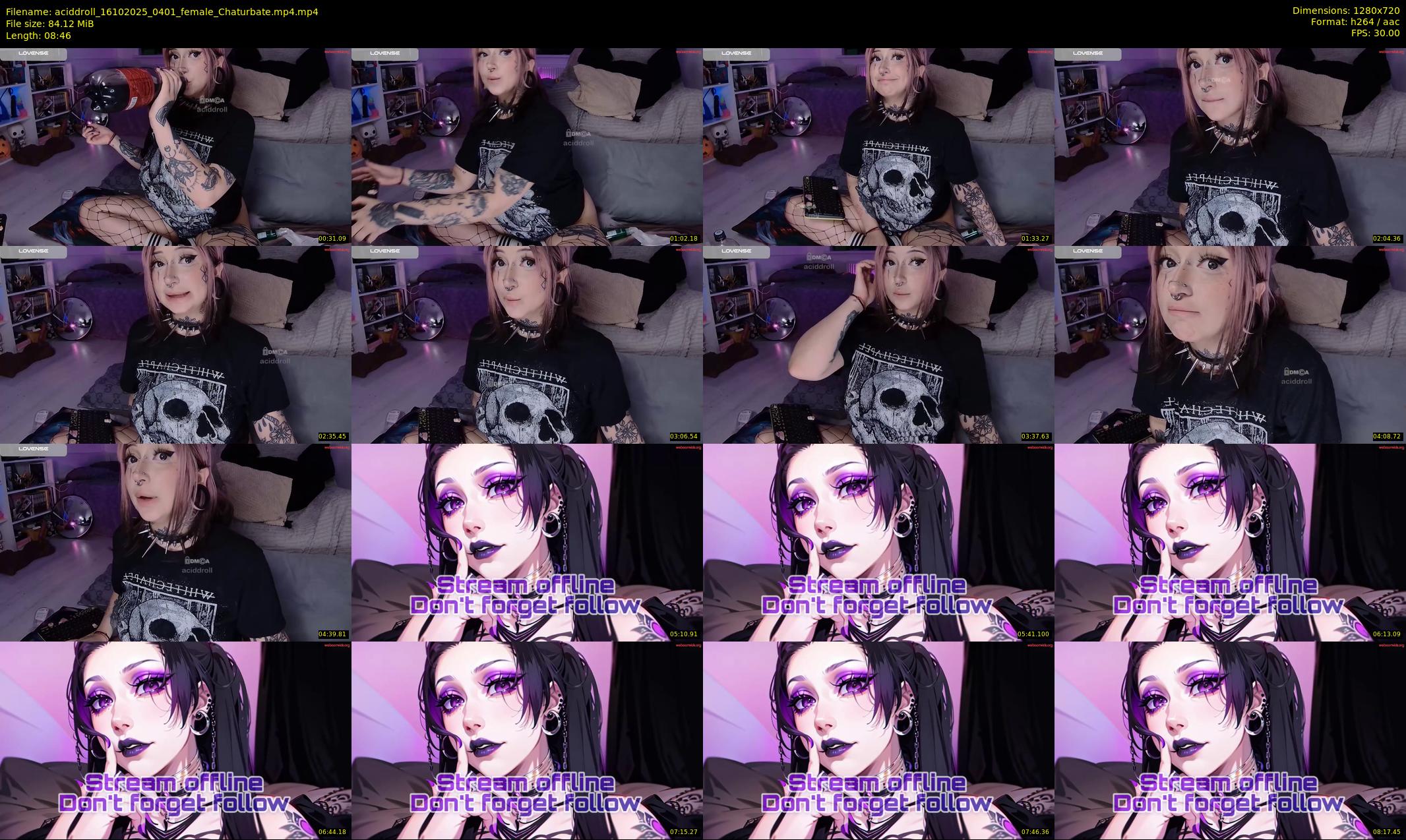 aciddroll — 9 minute Chaturbate female cam show recording, 720p, Oct 16, 2025