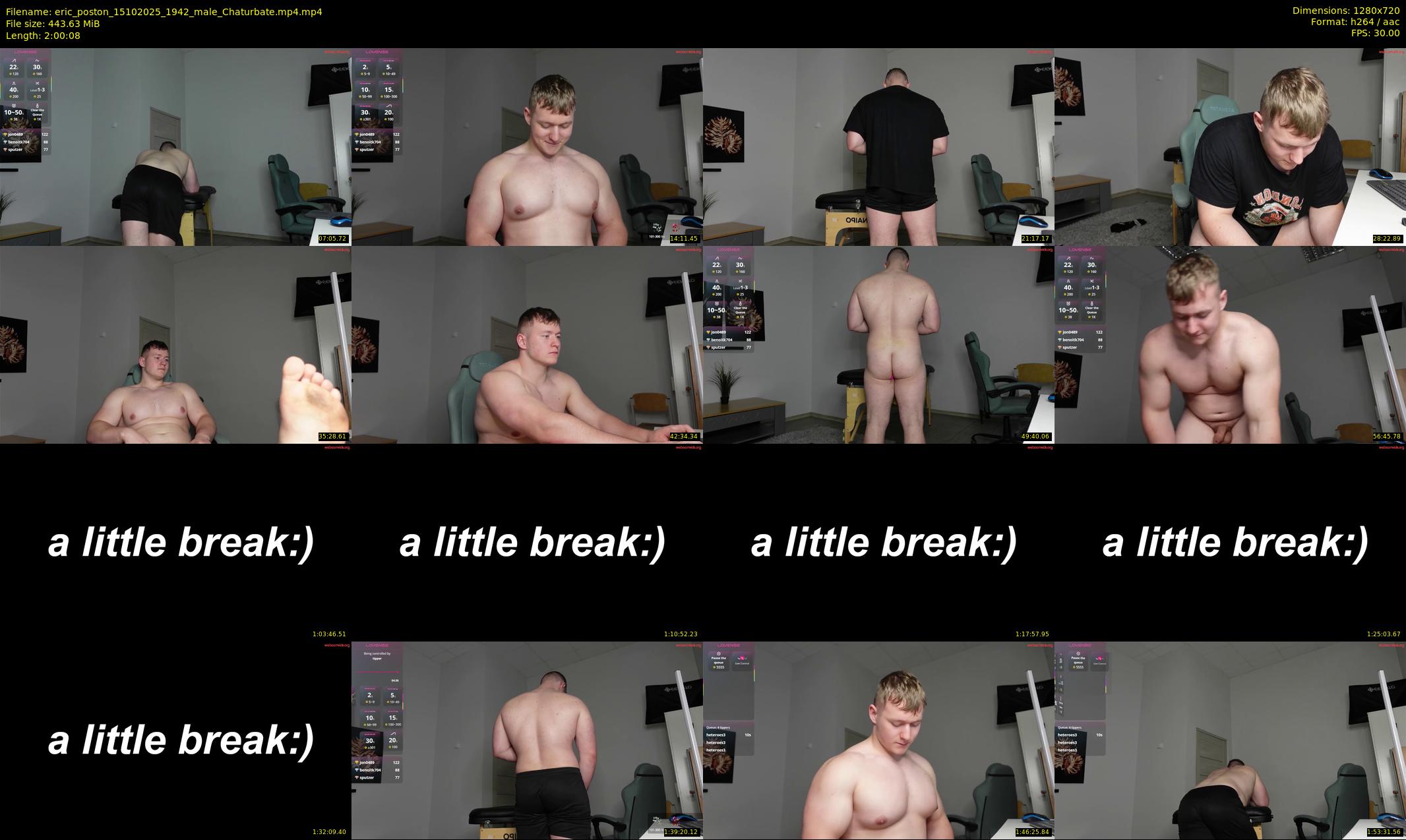 eric_poston — 121 minute Chaturbate male cam show recording, 720p, Oct 15, 2025