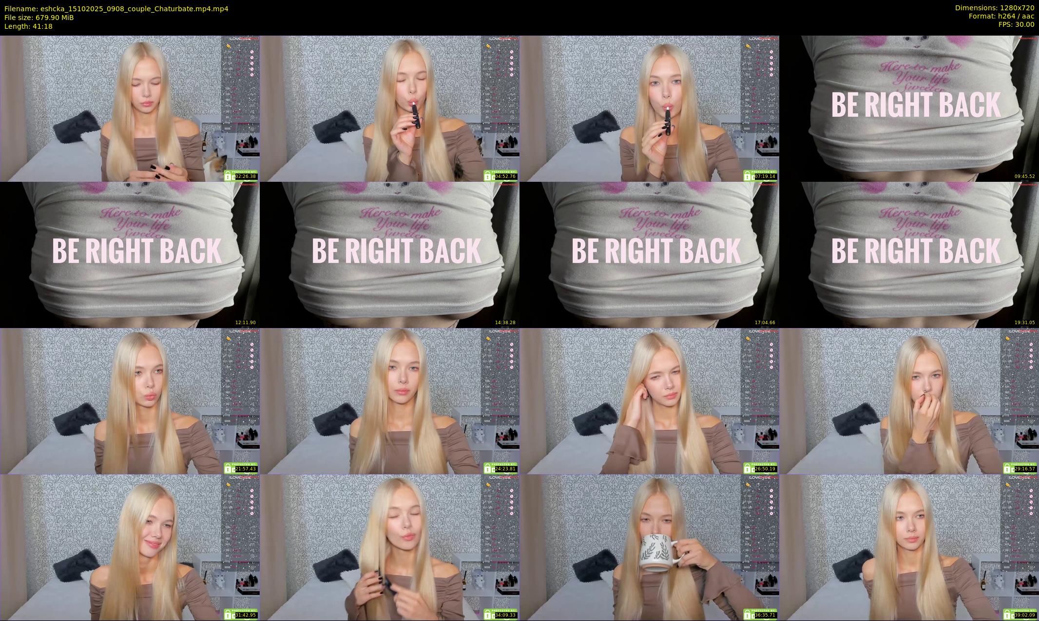 eshcka — 42 minute Chaturbate couple cam show recording, 720p, Oct 15, 2025