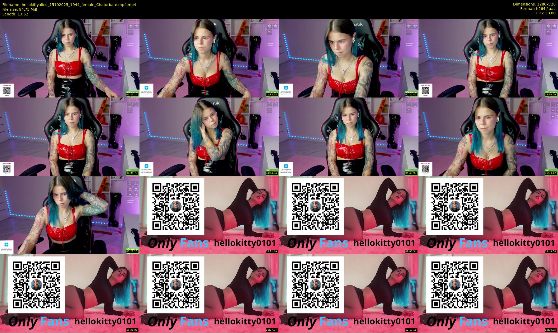hellokittyalice — 14 minute Chaturbate female cam show recording, 720p, Oct 15, 2025