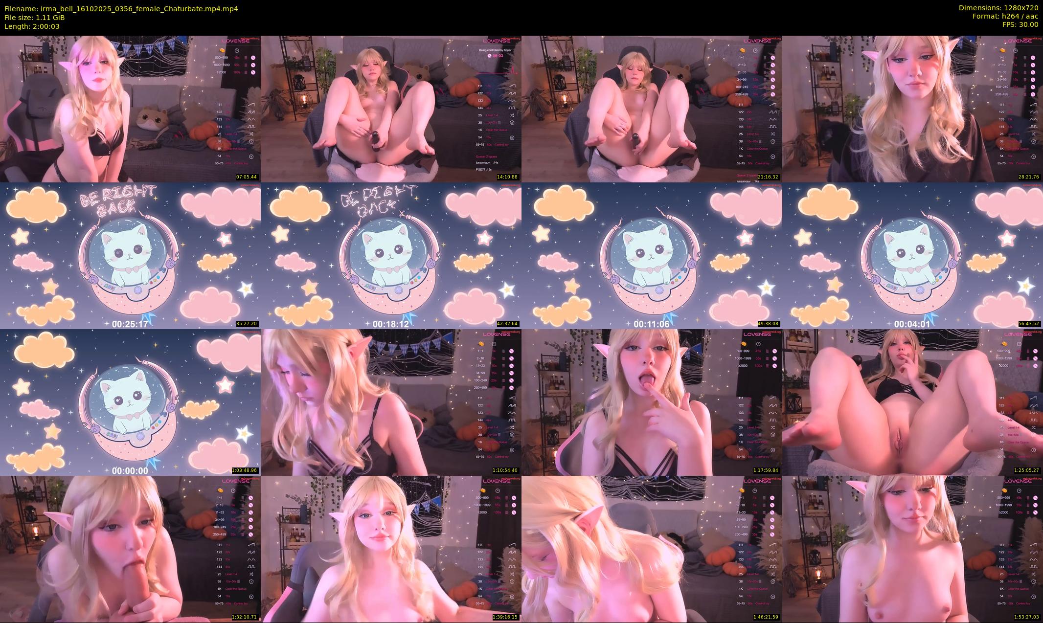 irma_bell — 121 minute Chaturbate female cam show recording, 720p, Oct 16, 2025