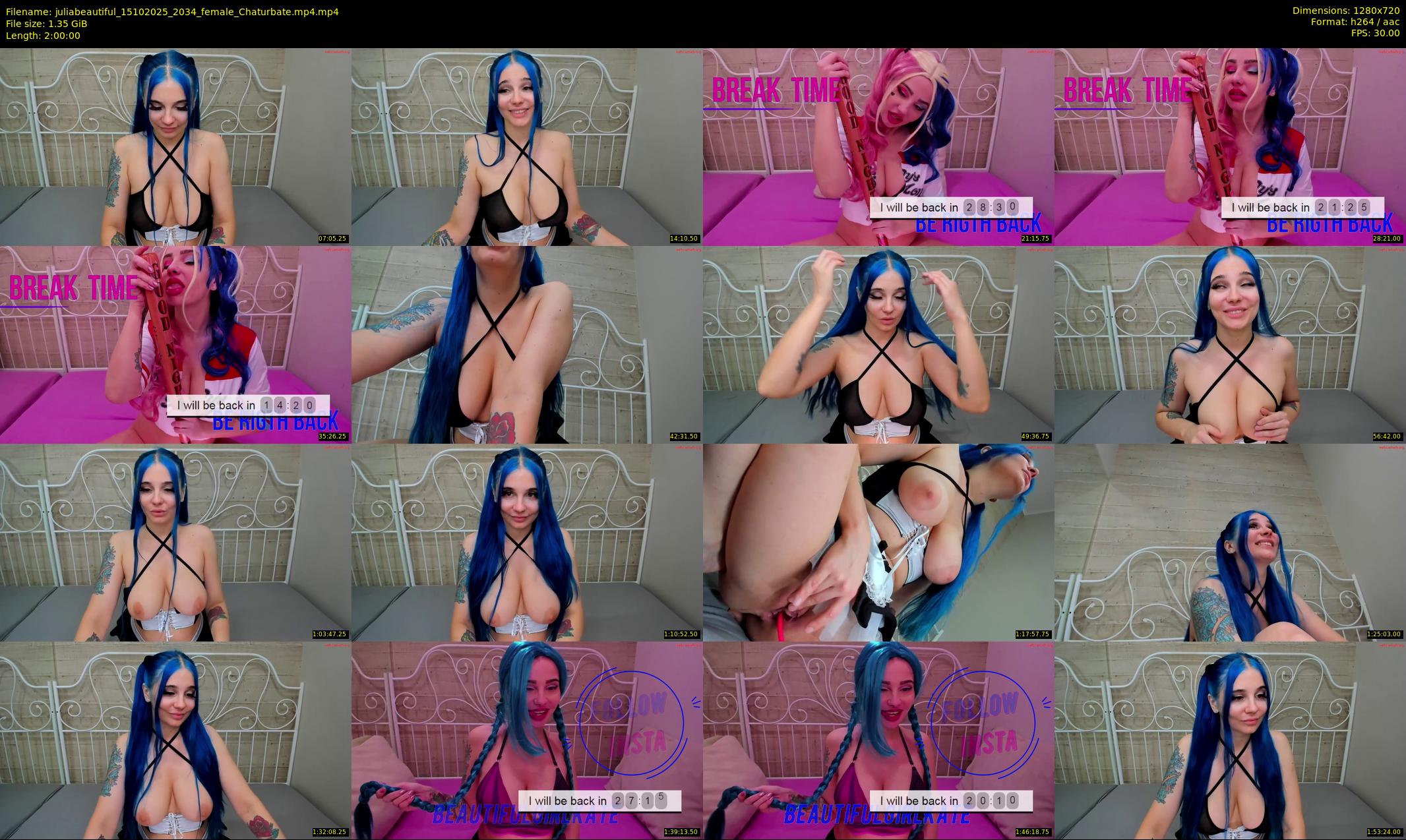 juliabeautiful — 120 minute Chaturbate female cam show recording, 720p, Oct 15, 2025