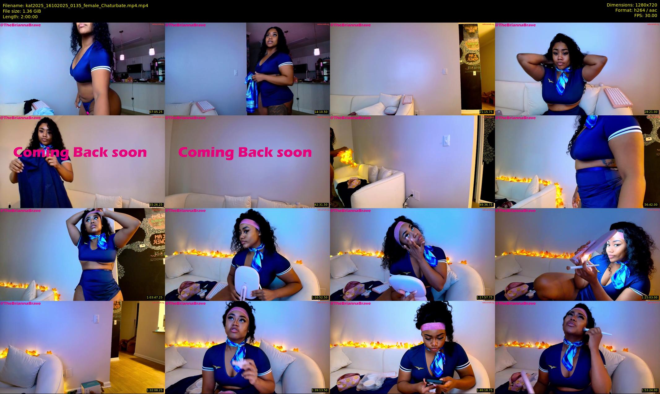 kat2025 — 120 minute Chaturbate female cam show recording, 720p, Oct 16, 2025