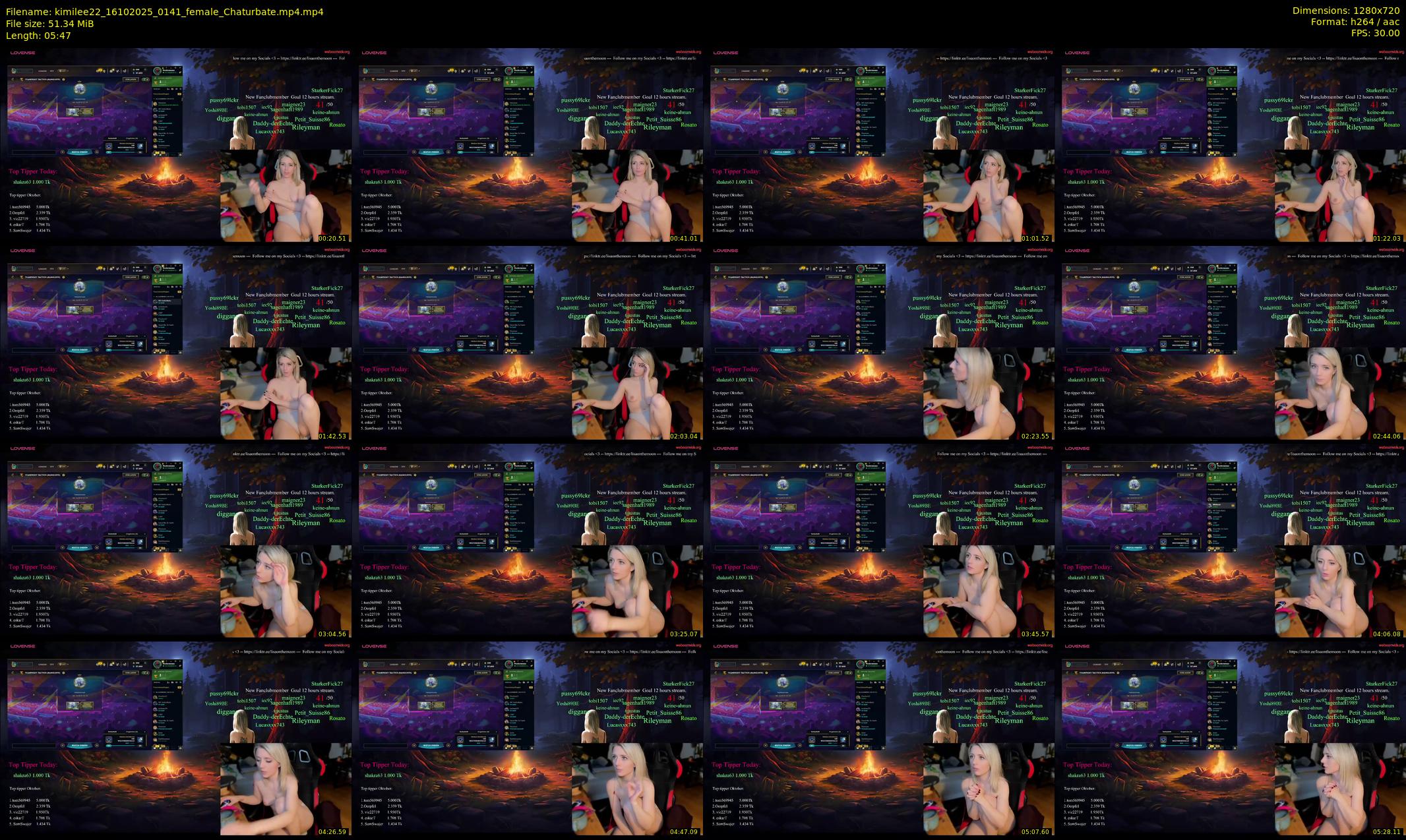 kimilee22 — 6 minute Chaturbate female cam show recording, 720p, Oct 16, 2025