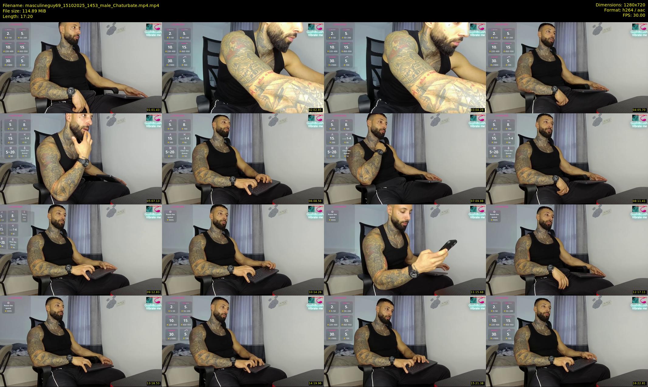 masculineguy69 — 18 minute Chaturbate male cam show recording, 720p, Oct 15, 2025