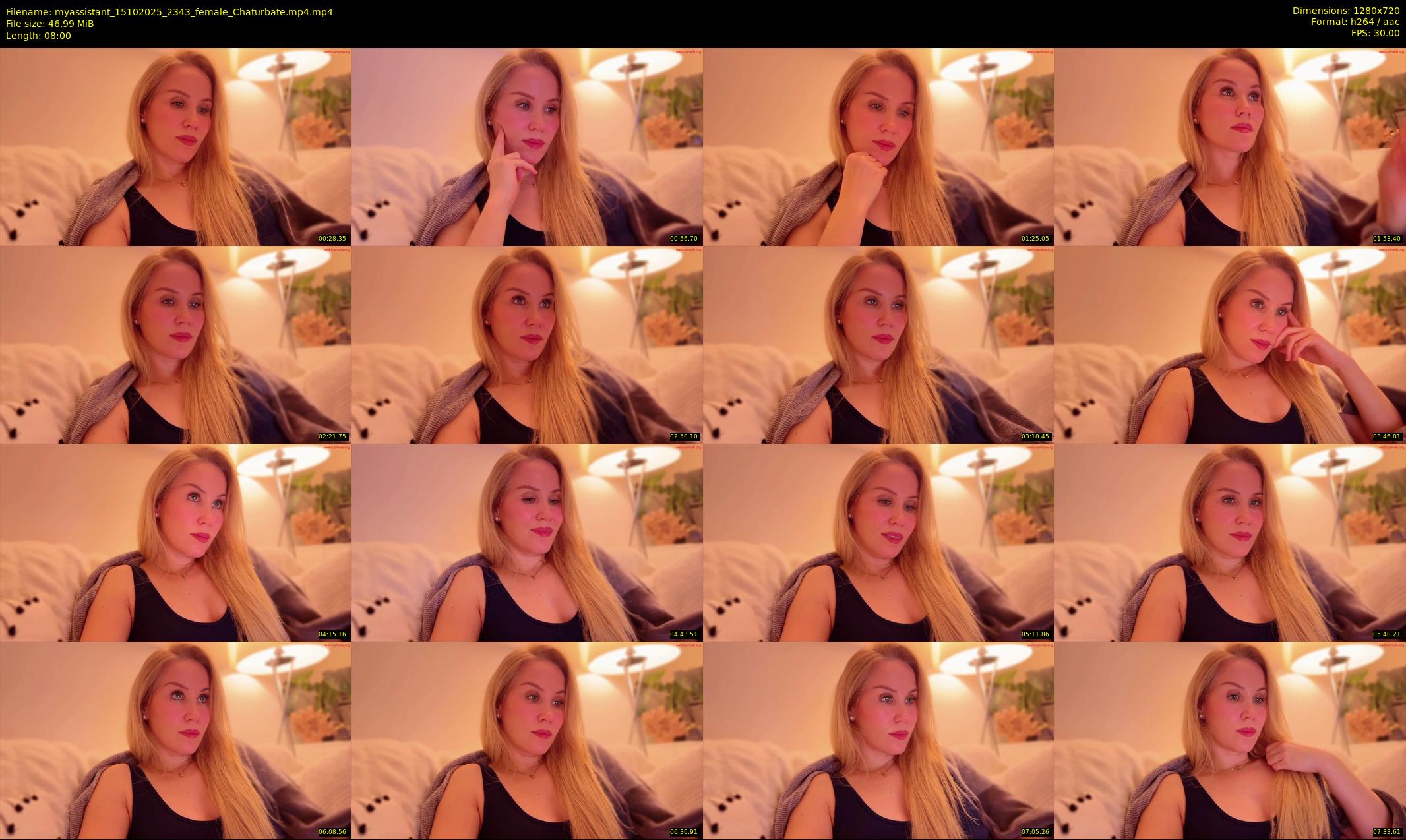 myassistant — 8 minute Chaturbate female cam show recording, 720p, Oct 15, 2025