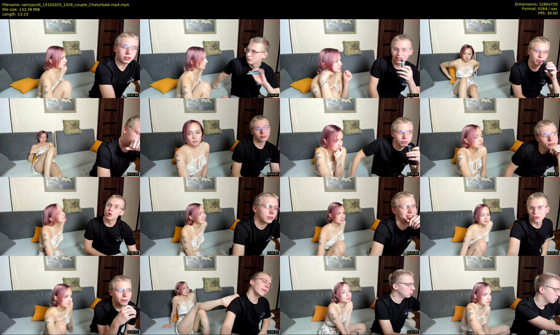 samyscott — 14 minute Chaturbate couple cam show recording, 720p, Oct 15, 2025