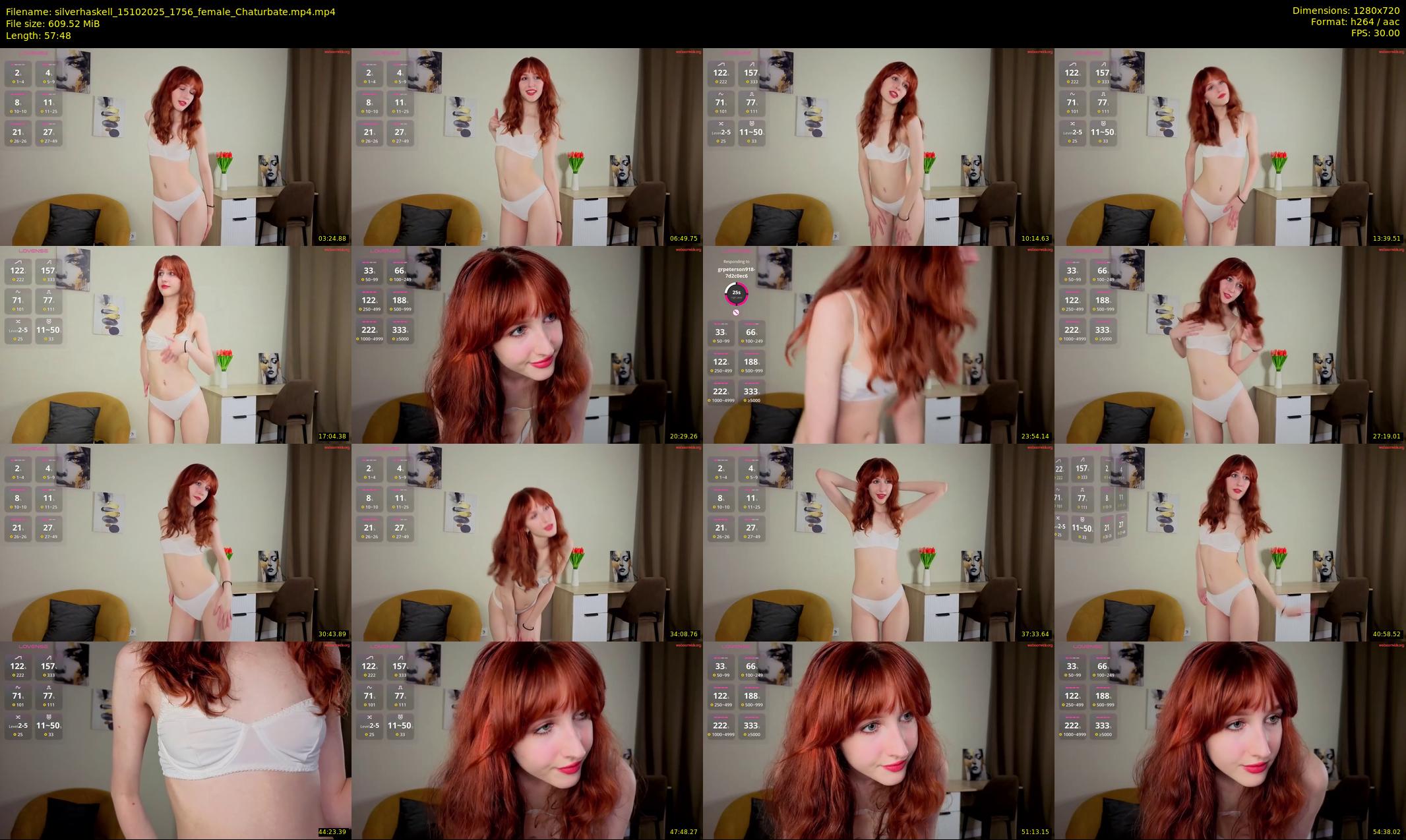 silverhaskell — 58 minute Chaturbate female cam show recording, 720p, Oct 15, 2025