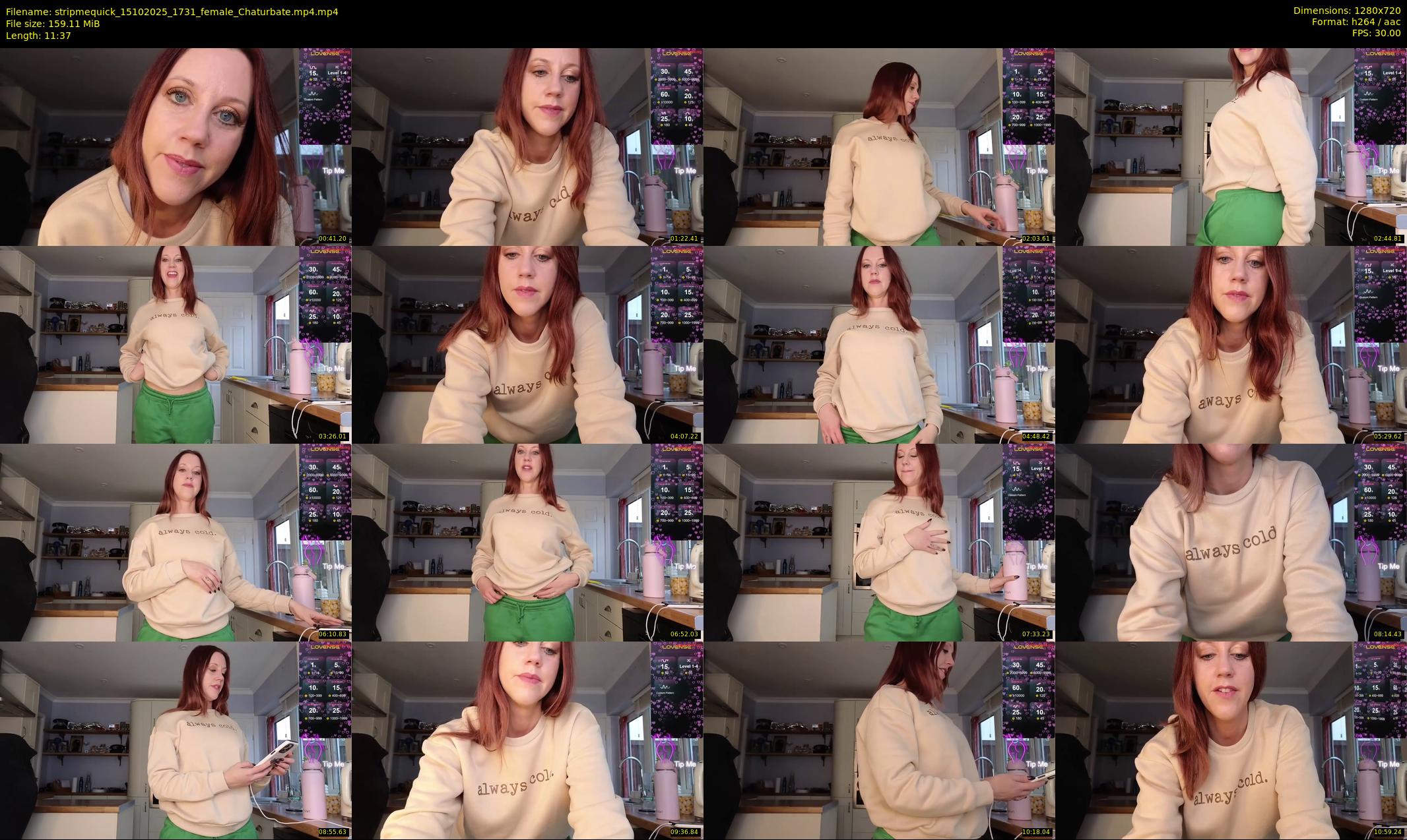 stripmequick — 12 minute Chaturbate female cam show recording, 720p, Oct 15, 2025