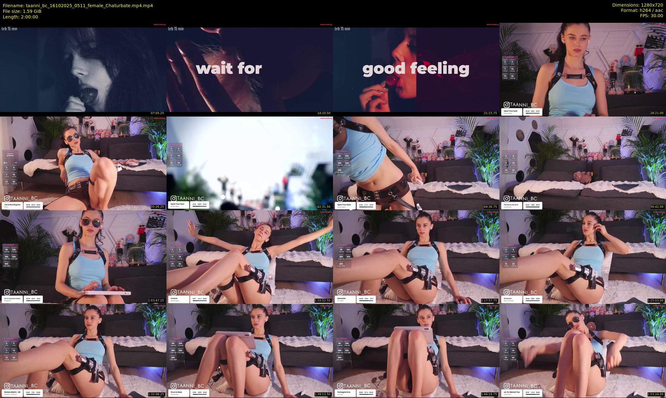 taanni_bc — 120 minute Chaturbate female cam show recording, 720p, Oct 16, 2025