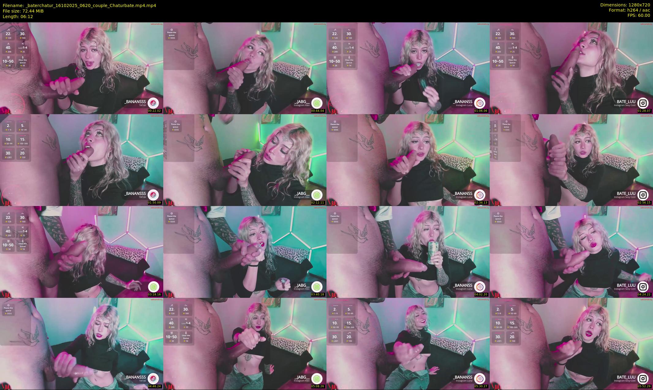 _baterchatur — 7 minute Chaturbate couple cam show recording, 720p, Oct 16, 2025
