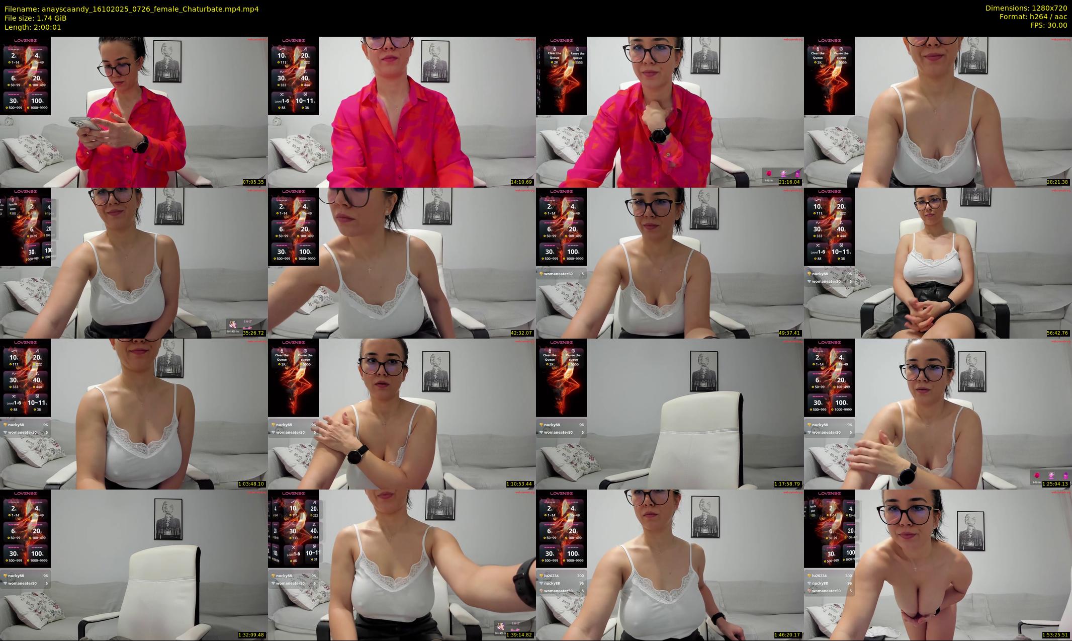anayscaandy — 121 minute Chaturbate female cam show recording, 720p, Oct 16, 2025