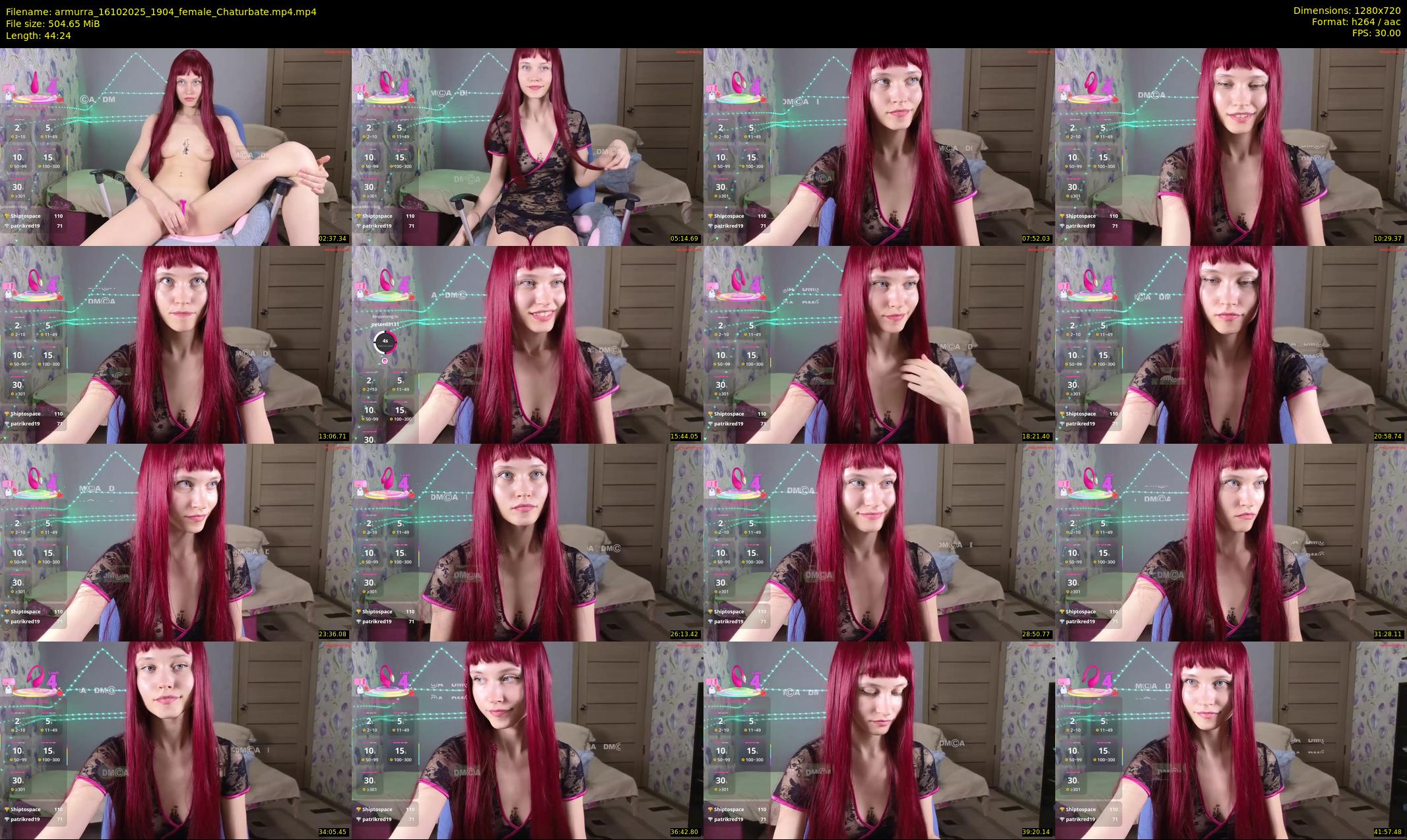 armurra — 45 minute Chaturbate female cam show recording, 720p, Oct 16, 2025