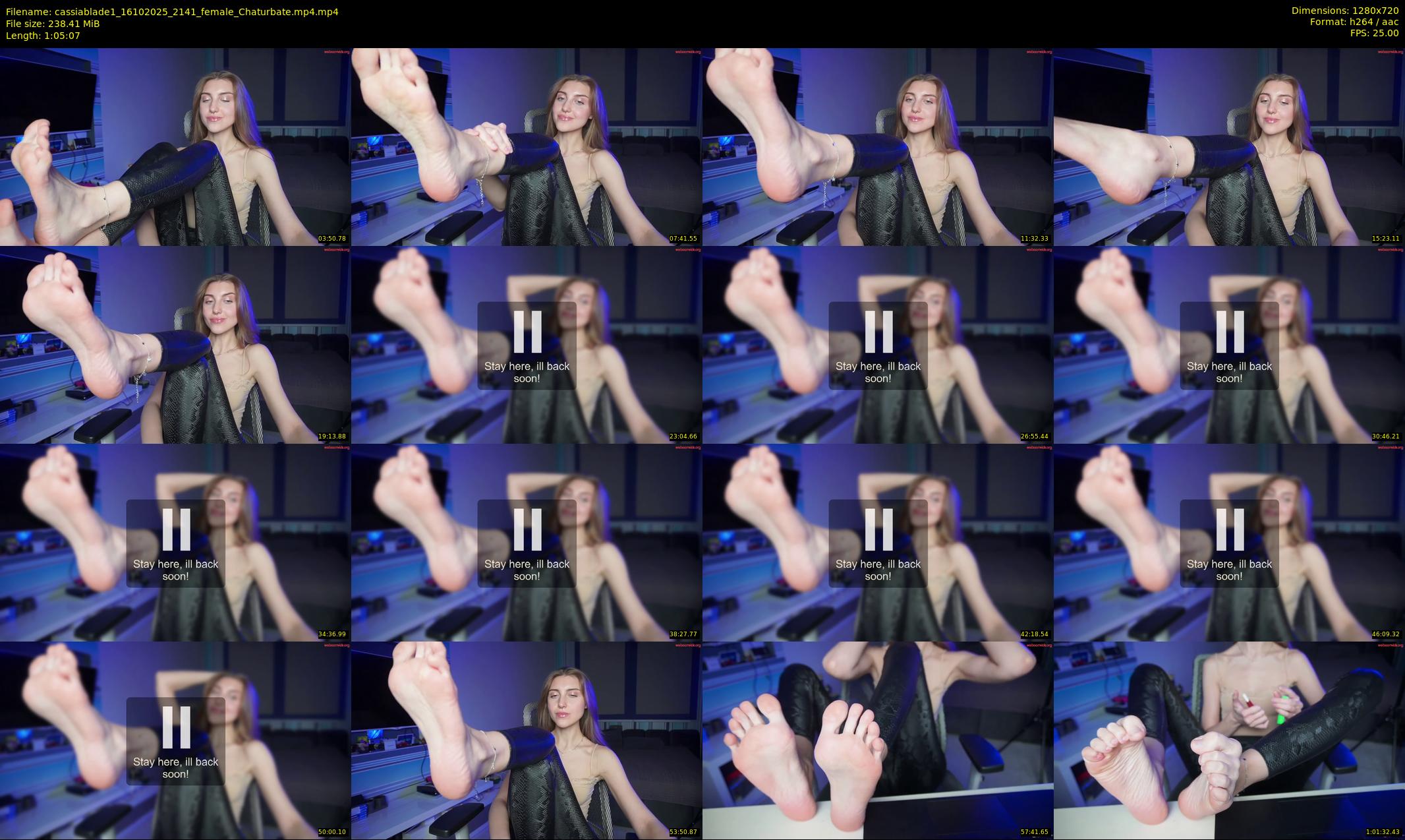 cassiablade1 — 66 minute Chaturbate female cam show recording, 720p, Oct 16, 2025