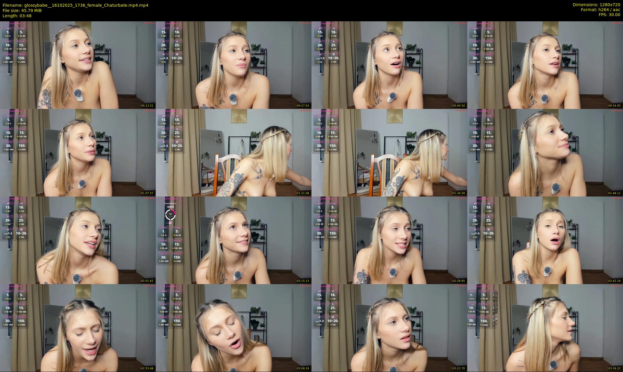 glossybabe_ — 4 minute Chaturbate female cam show recording, 720p, Oct 16, 2025