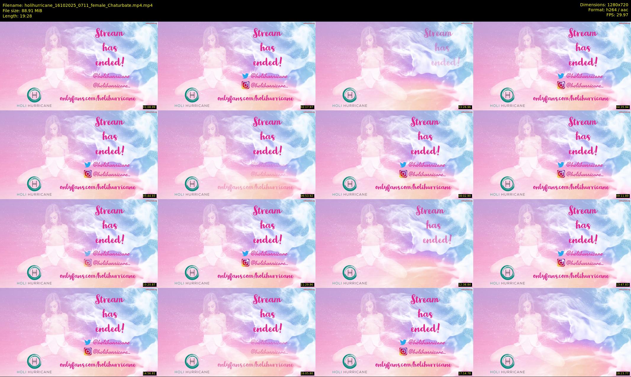 holihurricane — 20 minute Chaturbate female cam show recording, 720p, Oct 16, 2025
