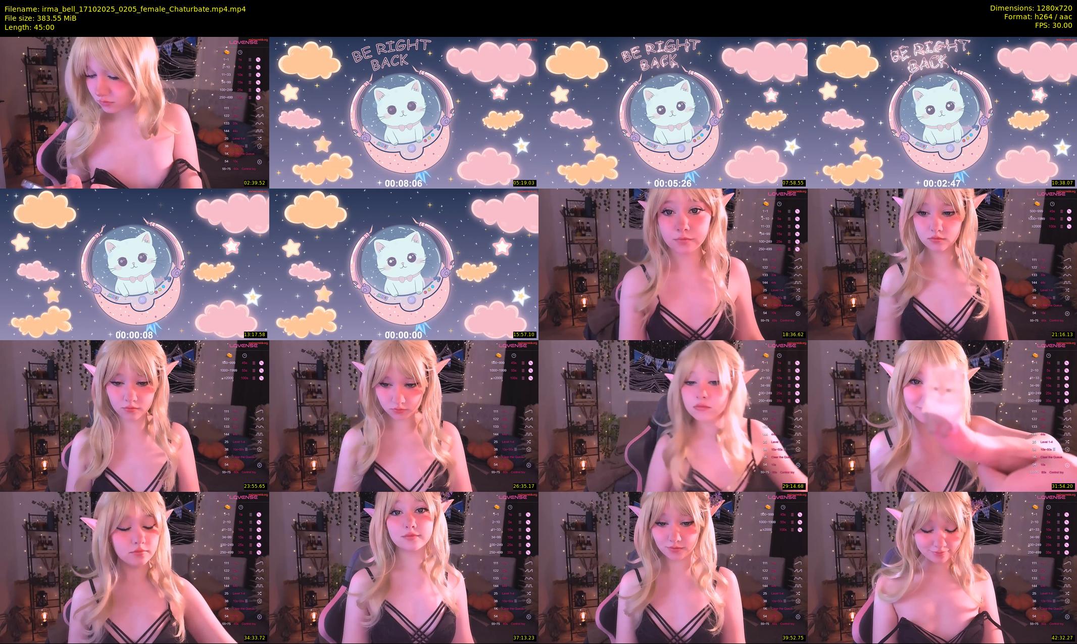 irma_bell — 45 minute Chaturbate female cam show recording, 720p, Oct 17, 2025
