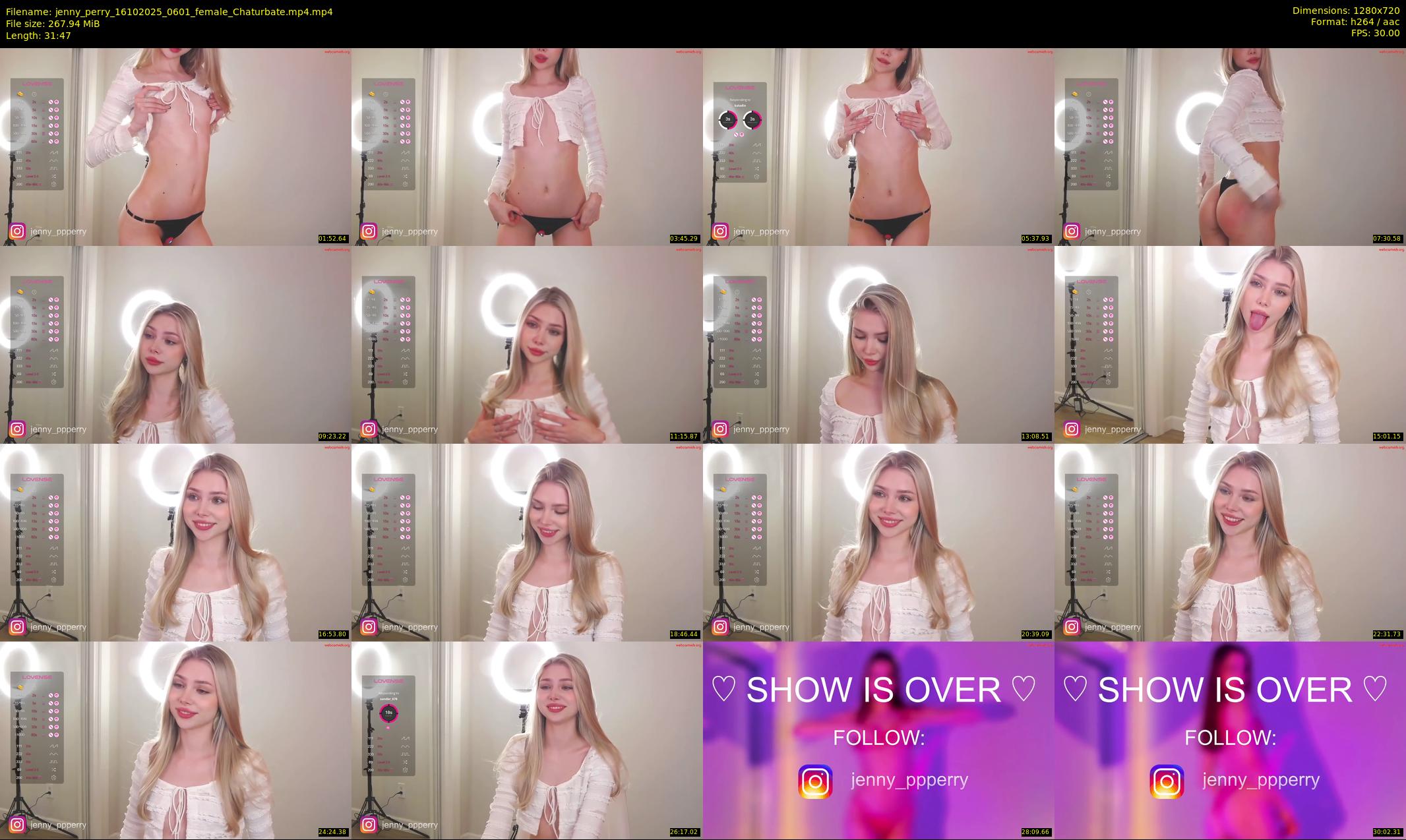 jenny_perry — 32 minute Chaturbate female cam show recording, 720p, Oct 16, 2025