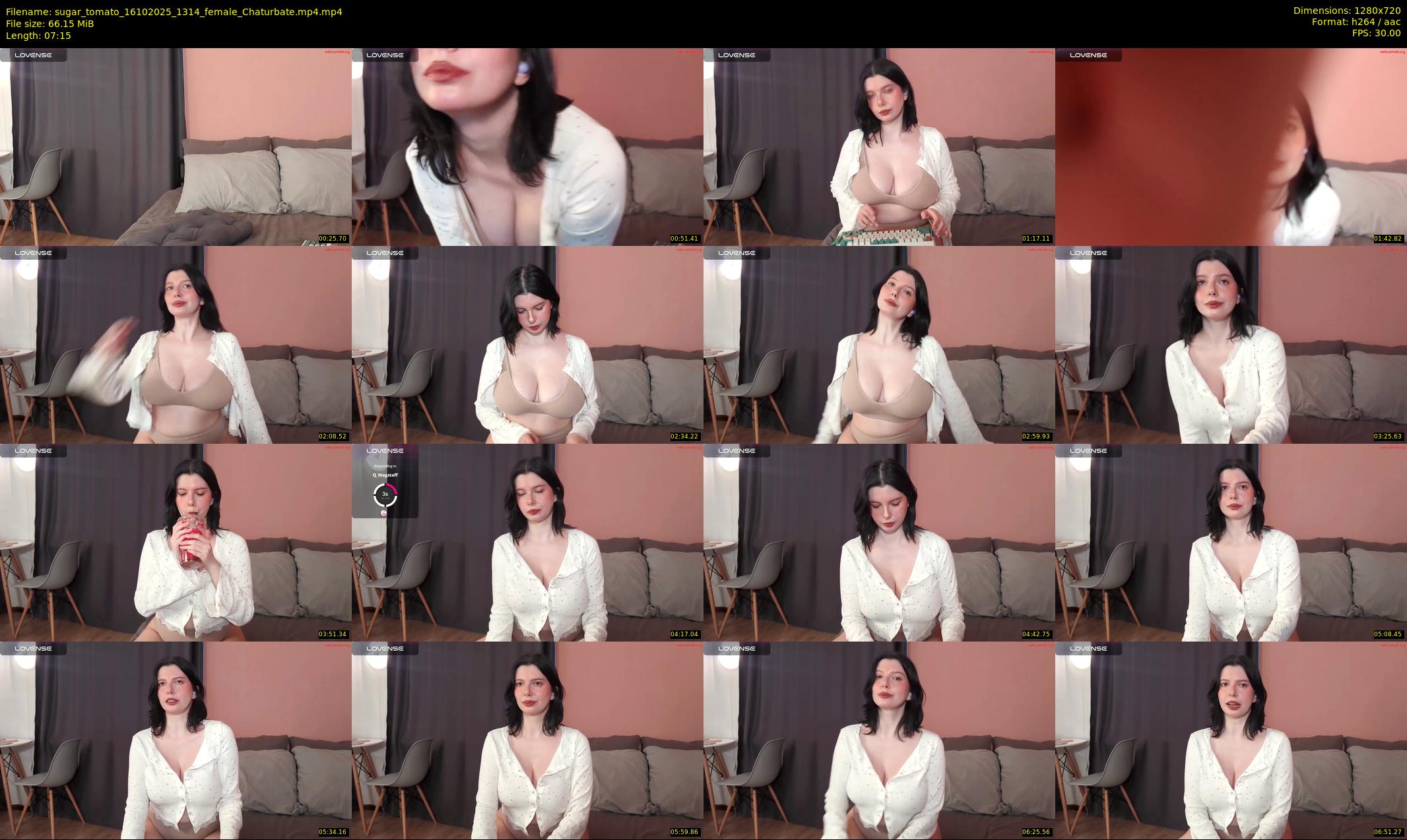 sugar_tomato — 8 minute Chaturbate female cam show recording, 720p, Oct 16, 2025