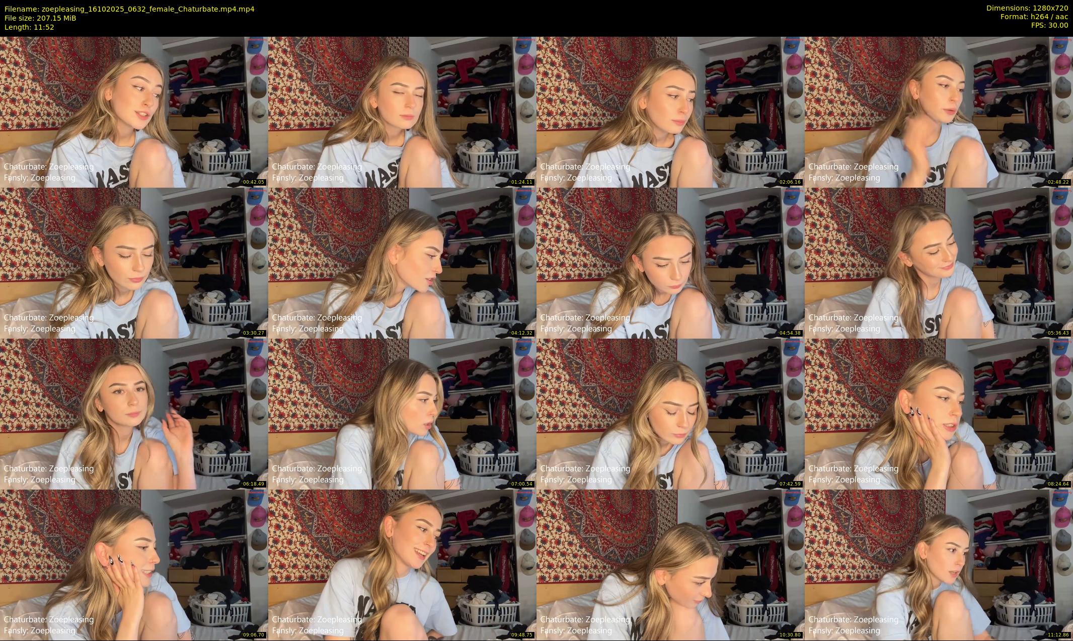 zoepleasing — 12 minute Chaturbate female cam show recording, 720p, Oct 16, 2025