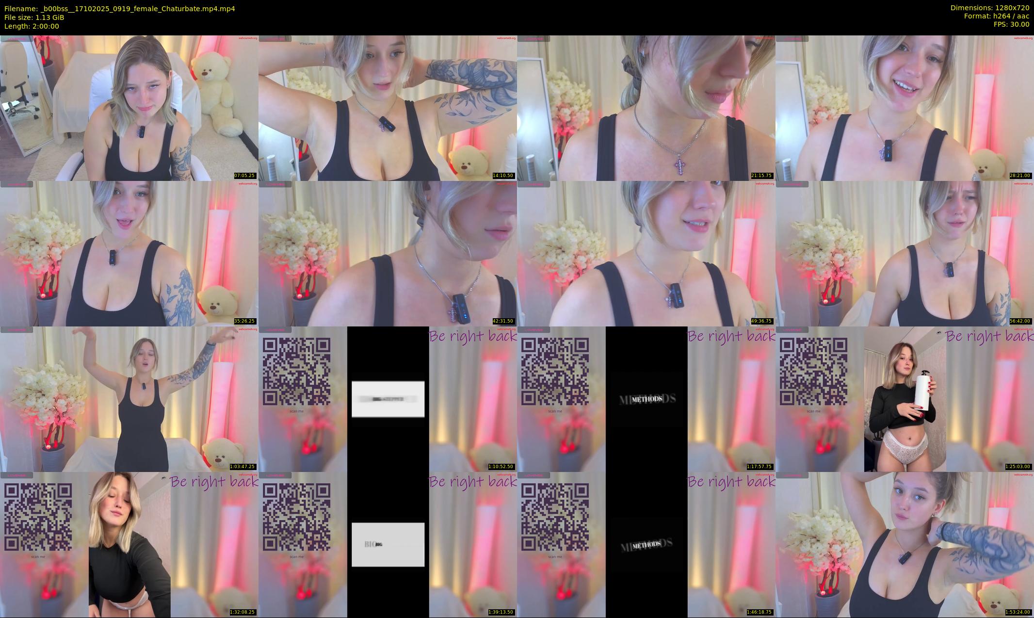 _b00bss_ — 120 minute Chaturbate female cam show recording, 720p, Oct 17, 2025