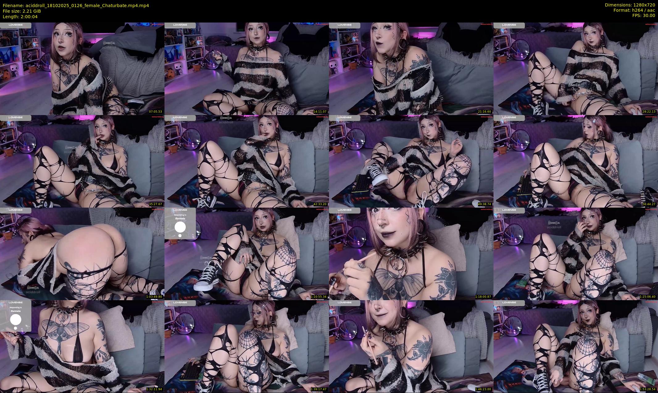 aciddroll — 121 minute Chaturbate female cam show recording, 720p, Oct 18, 2025