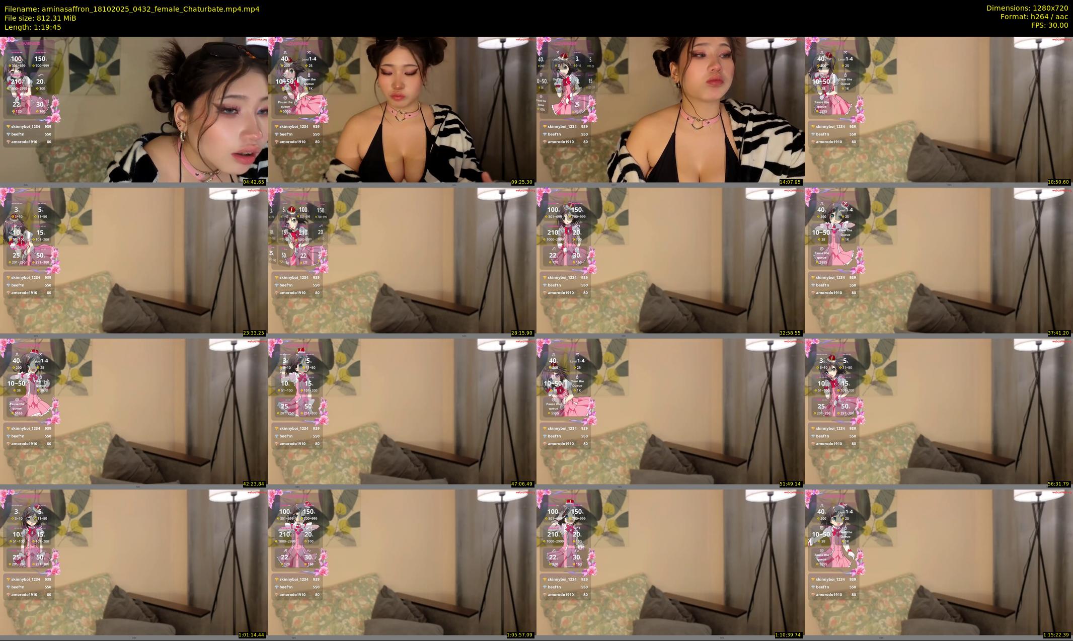 aminasaffron — 80 minute Chaturbate female cam show recording, 720p, Oct 18, 2025