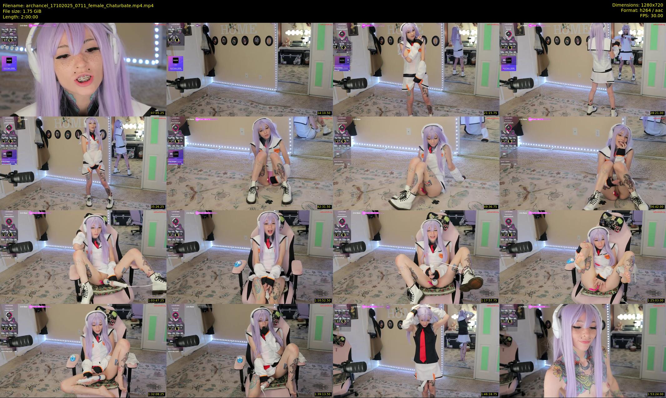 archancel — 120 minute Chaturbate female cam show recording, 720p, Oct 17, 2025