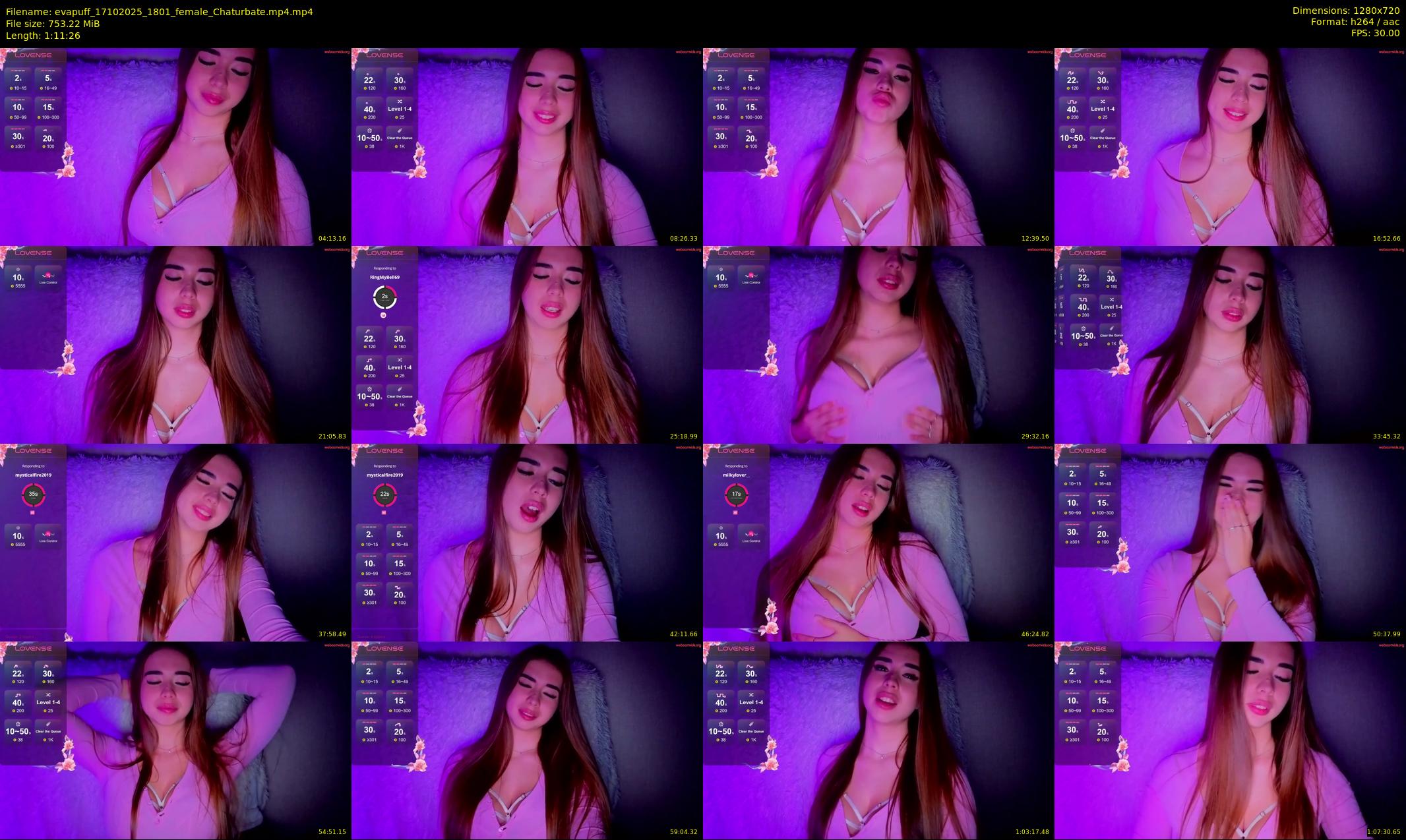 evapuff — 72 minute Chaturbate female cam show recording, 720p, Oct 17, 2025