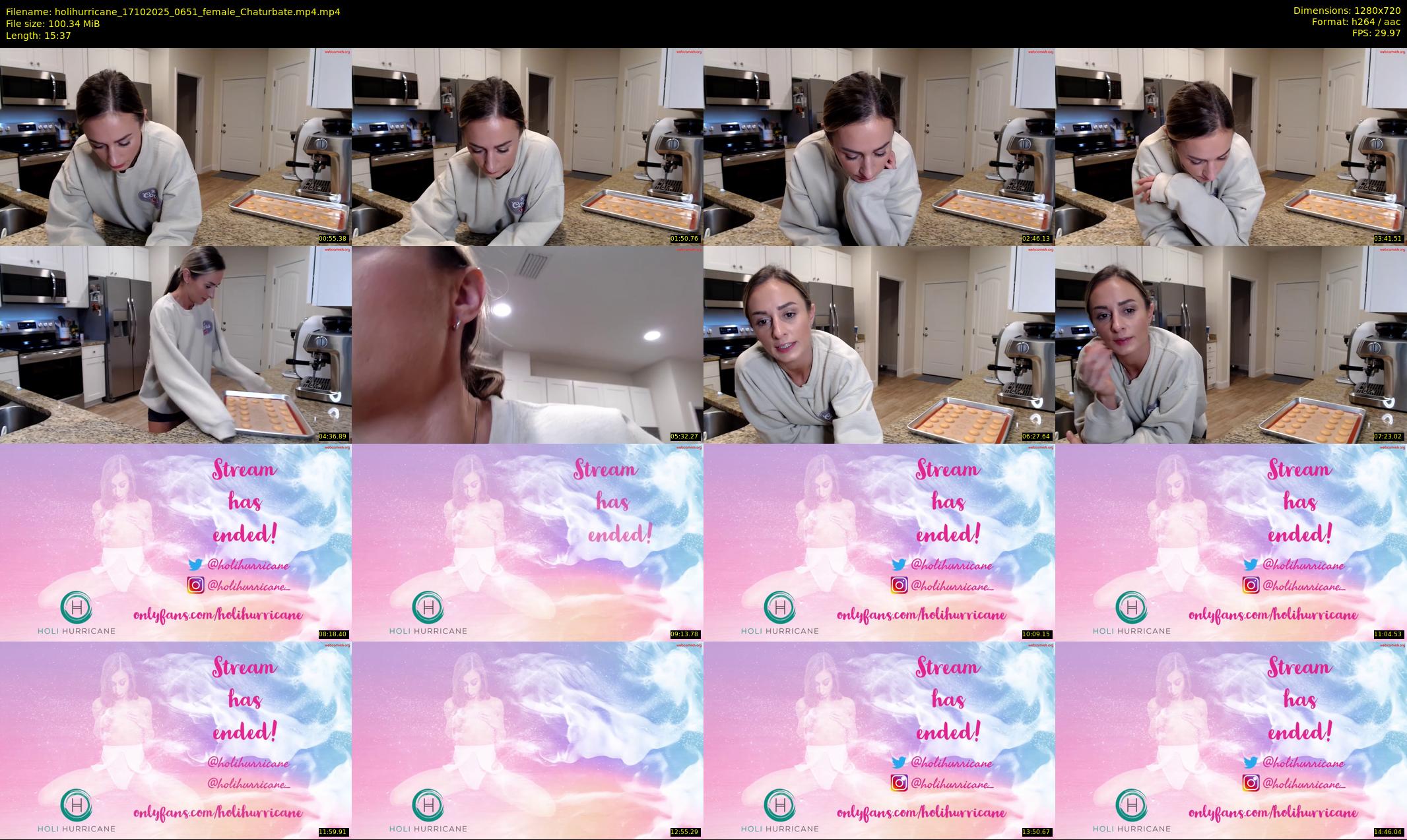 holihurricane — 16 minute Chaturbate female cam show recording, 720p, Oct 17, 2025