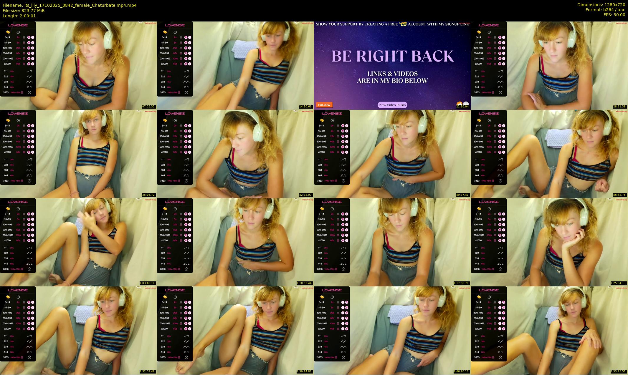 its_lily — 121 minute Chaturbate female cam show recording, 720p, Oct 17, 2025