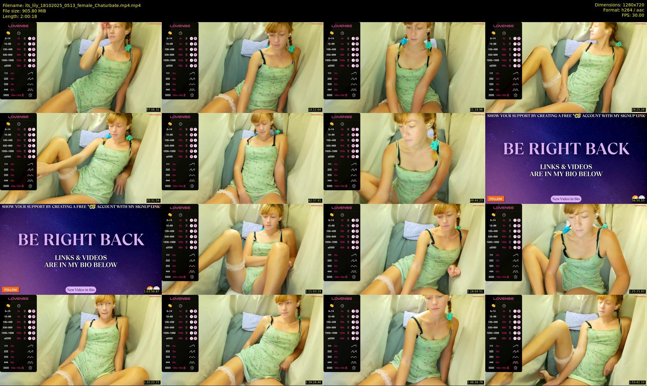 its_lily — 121 minute Chaturbate female cam show recording, 720p, Oct 18, 2025
