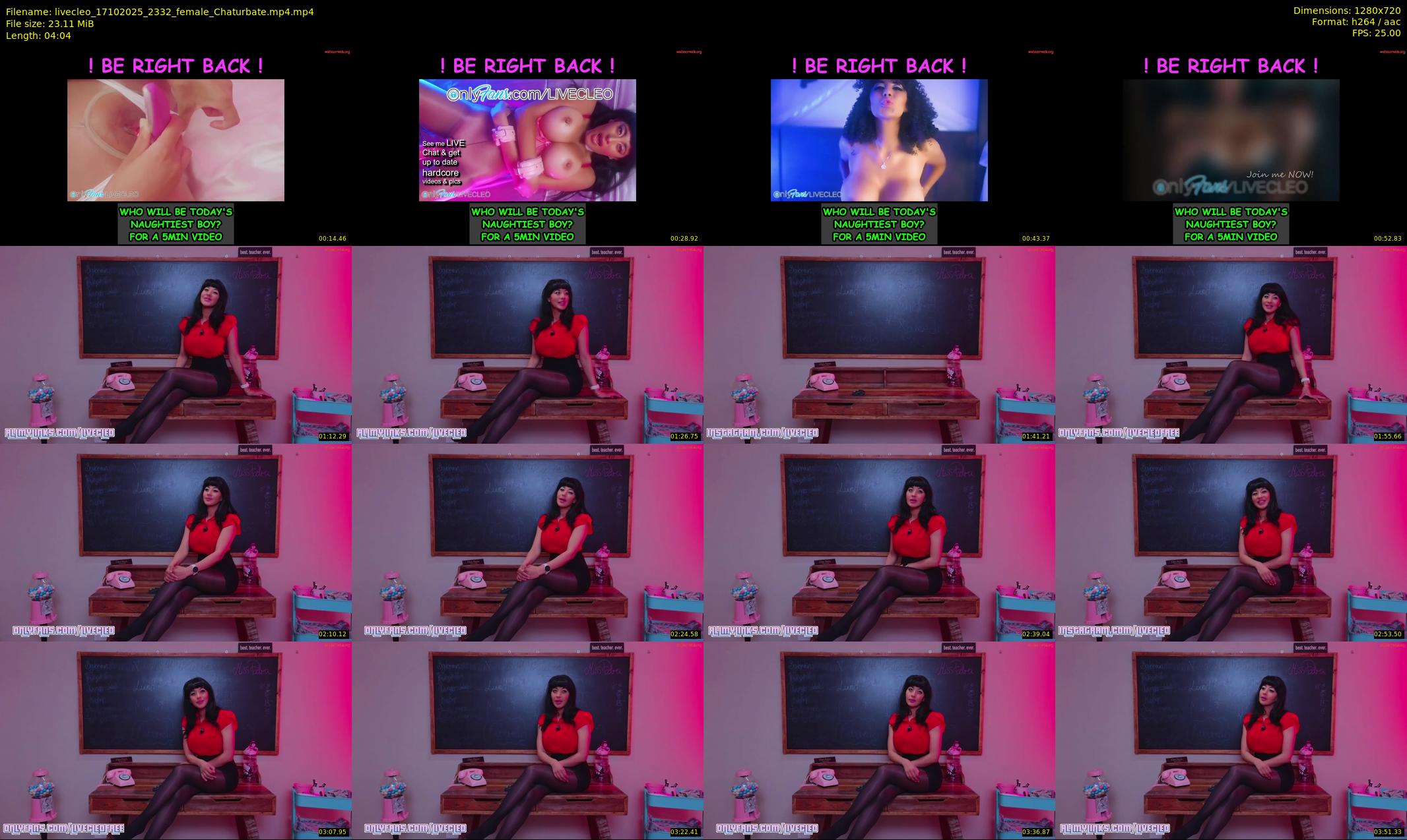 livecleo — 5 minute Chaturbate female cam show recording, 720p, Oct 17, 2025