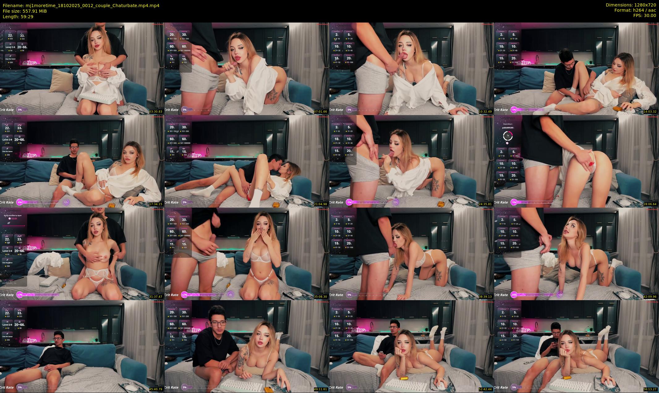 mj1moretime — 60 minute Chaturbate couple cam show recording, 720p, Oct 18, 2025
